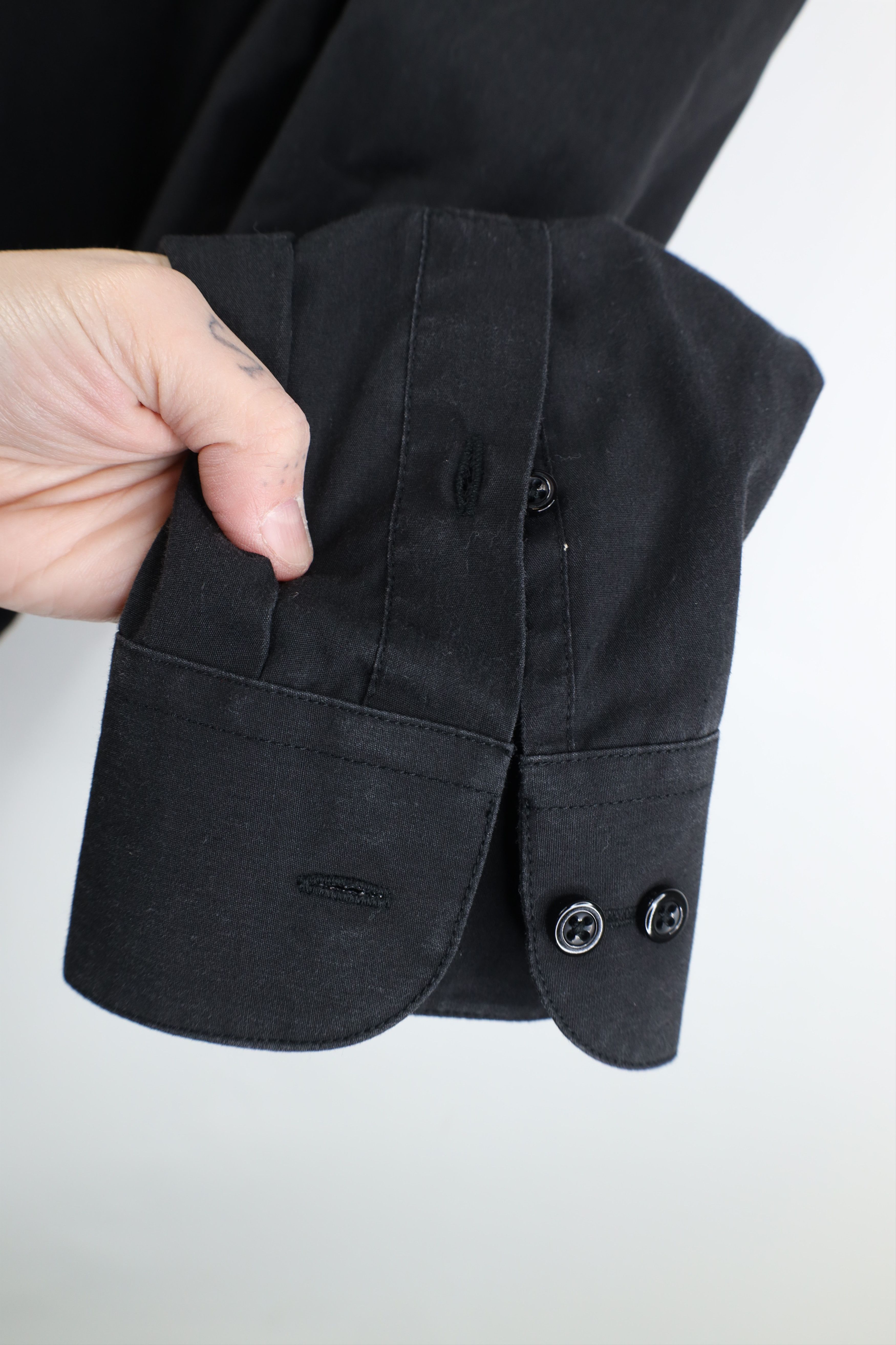 Vintage Vintage 90s Streetwear Formal Tuxedo Button Shirt Black Size US M / EU 48-50 / 2 - 8 Thumbnail