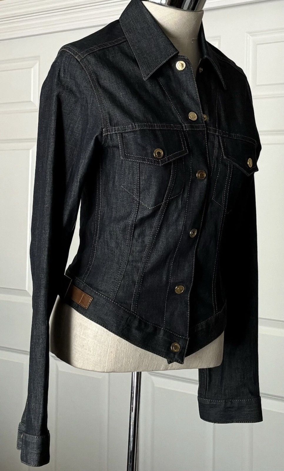 Gucci GUCCI Tom Ford FW 2000 Dark Blue Denim Leather Buckle Jacket Size S / US 4 / IT 40 - 9 Thumbnail
