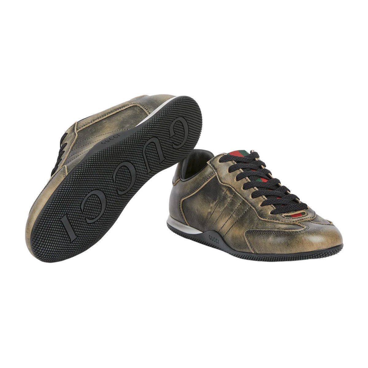 Gucci GUCCI Shift $1050 Black Leather Sneakers New & Authentic (Wo Size US 7 / IT 37 - 5 Thumbnail