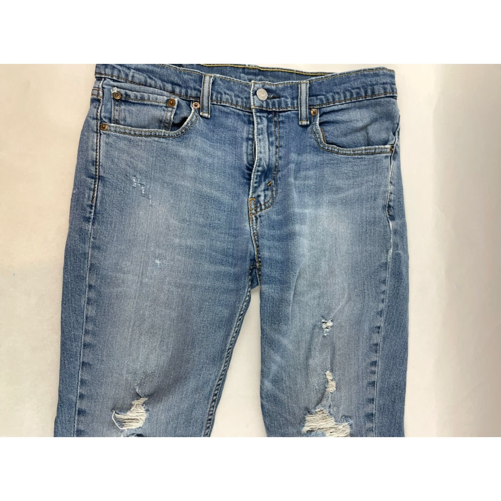 Levi's Levi's Signature Jeans Mens 33x30 Blue Denim Dsitressed Regular Straight Modern Vintage No Size US 33 - 3 Thumbnail