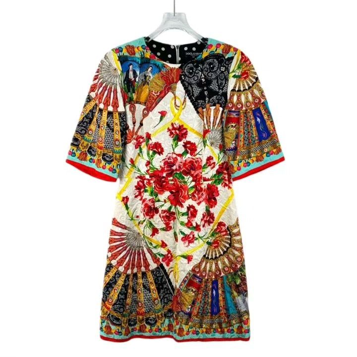 Dolce & Gabbana Dolce Gabbana Peacock Floral Print Dress Size S / US 4 / IT 40 - 1 Thumbnail