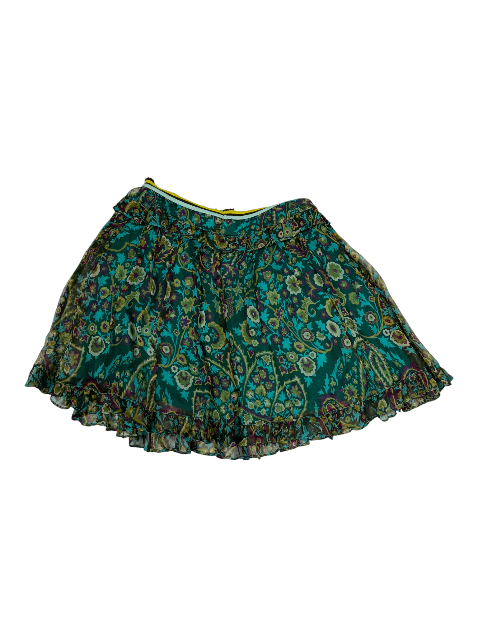 Etro Etro Green Overall Print Silk Skirt Size 26" / US 2 / IT 38 - 2 Thumbnail