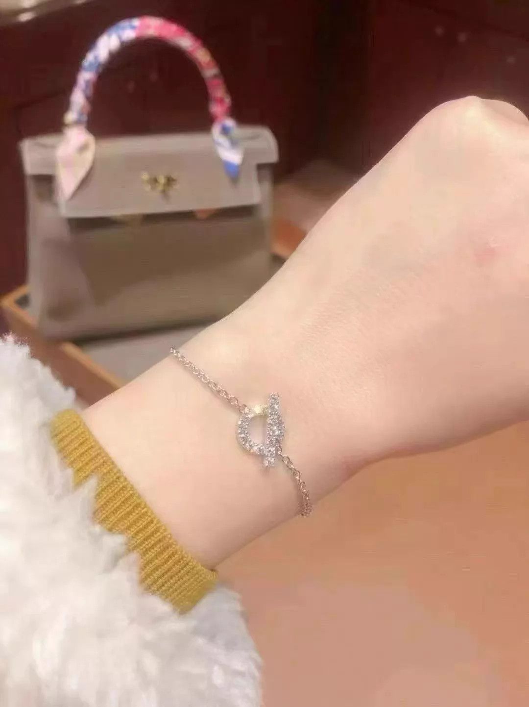 Hermes Hermès Finesse Q Pave Diamond Bracelet 16.5cm NM Box Size ONE SIZE - 2 Thumbnail
