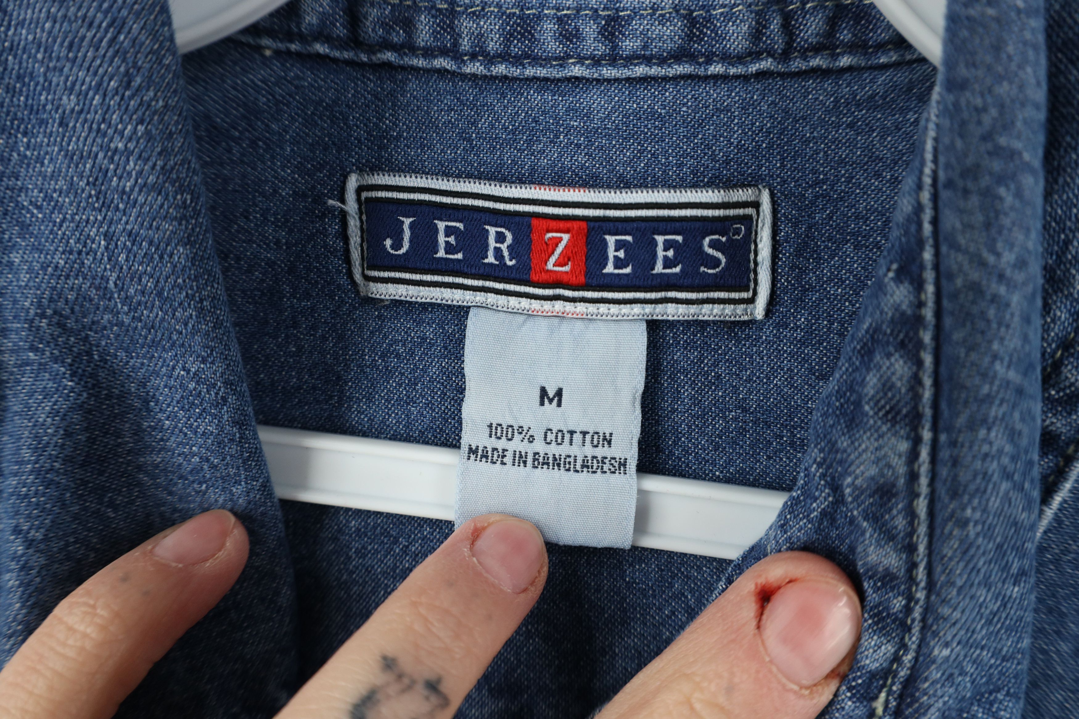 Vintage Vintage 90s Streetwear Short Sleeve Jean Button Down Shirt Size US M / EU 48-50 / 2 - 9 Thumbnail