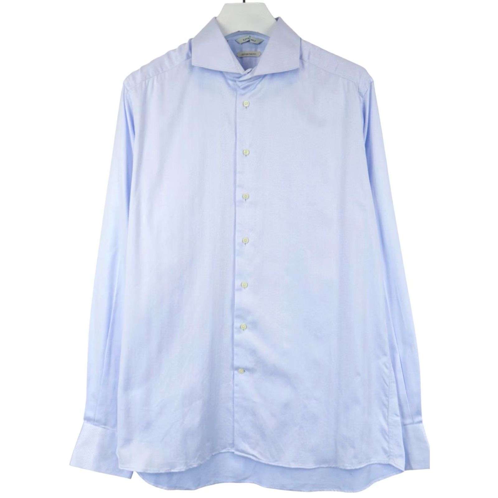 Suitsupply Suitsupply Cotton Twoplay Formal Shirt Men's 44-7/17 1/2L Blue Long Sleeve Shirt Mens Slim 100% Cotton Size 44R - 2 Thumbnail
