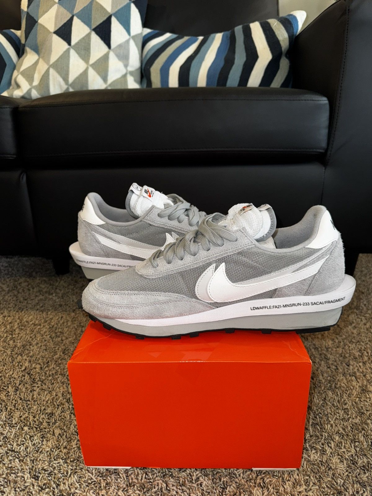 Fragment Design × Nike Nike SD Waffle Sacai Fragment Grey Size US 13 / EU 46 - 5 Thumbnail