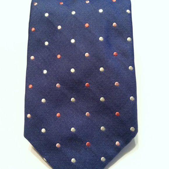 Faconnable FACONNABLE MEN'S NEW BLUE SILK TIE WIDTH: 3 1/2" Size ONE SIZE - 2 Thumbnail
