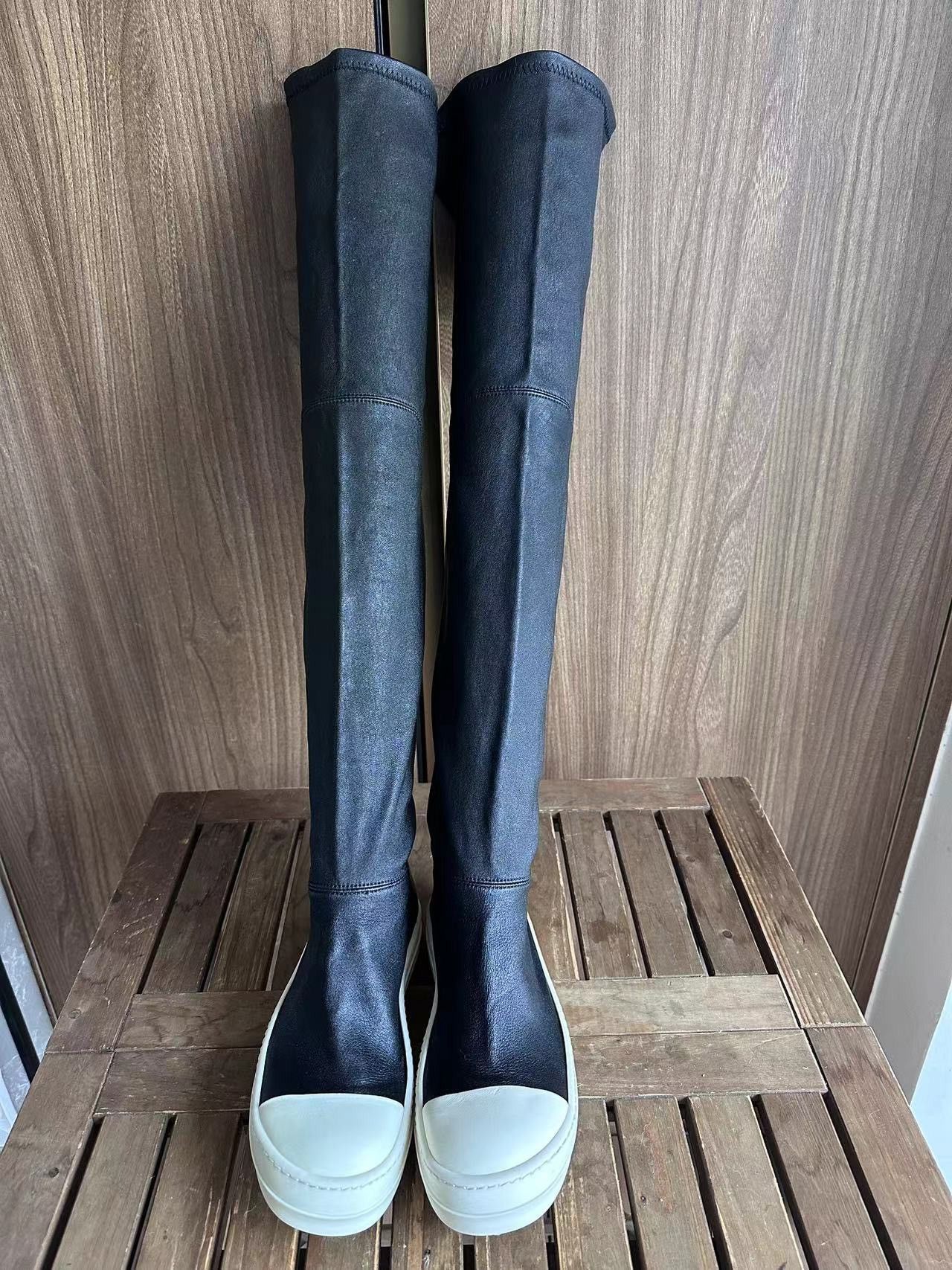 image of Rick Owens Mainline Leather Boots Size 37 Italy Women 7 in Black