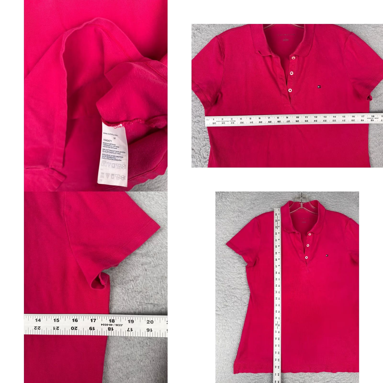 Tommy Hilfiger Tommy Hilfiger Polo Shirt Women M Pink Cotton Blend Short Sleeve Shirt Casual Womens Polo Size M / US 6-8 / IT 42-44 - 8 Thumbnail