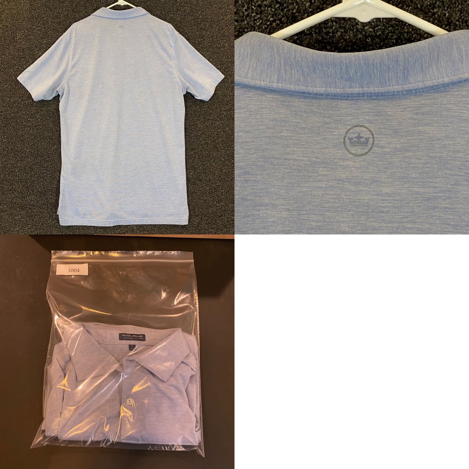 Peter Millar Peter Millar Crown Crafted Polo Mens Large Blue Bayside Resort Golf Shirt S/S Size US L / EU 52-54 / 3 - 8 Thumbnail