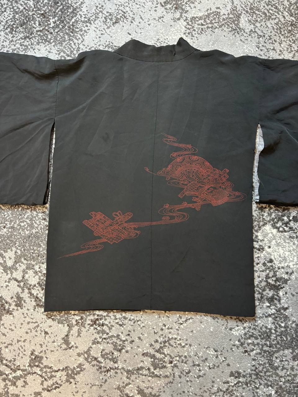 Japanese Brand × Vintage Vintage Y2K BLACK HAORI "aka" Kimono giapponese Size 38L - 1 Thumbnail