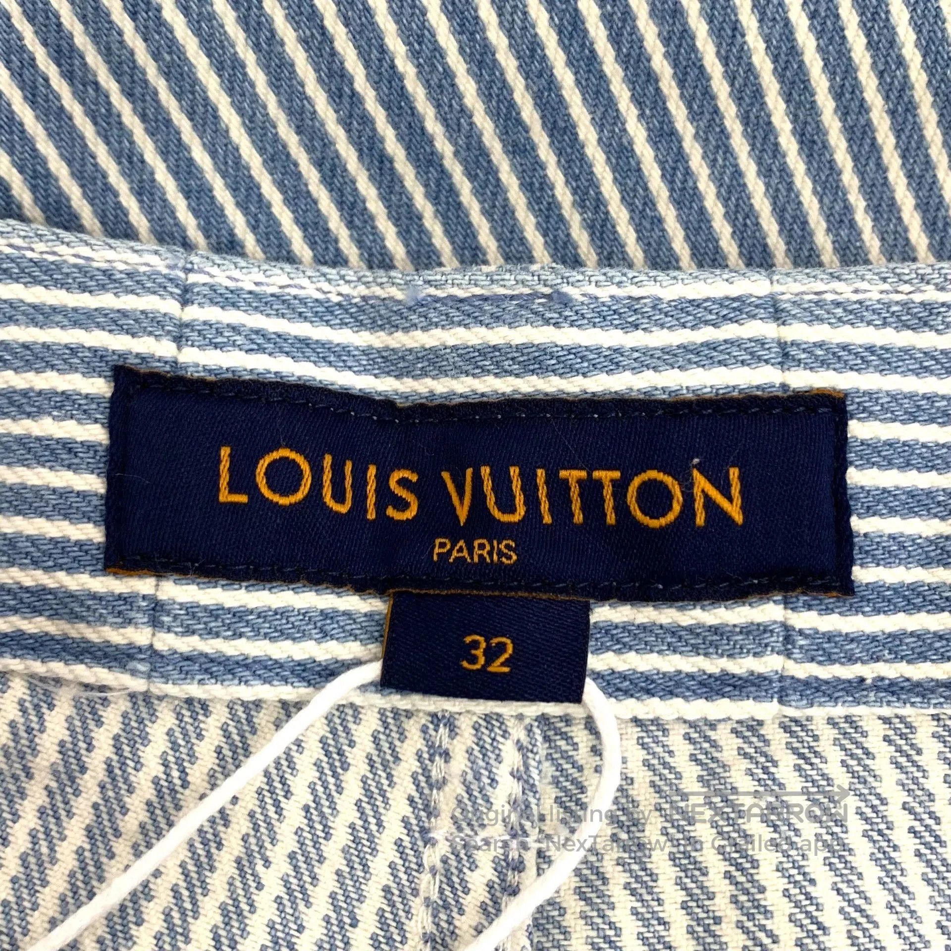 Louis Vuitton Louis Vuitton Blue Monogram Stripe Cotton Jeans. Size US 32 / EU 48 - 6 Thumbnail
