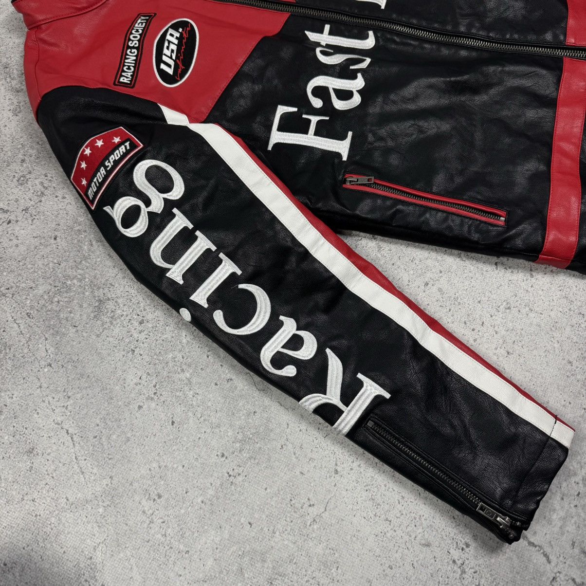 Vintage Racing Moto Formula 1 Leather Jacket Ferrari F-1 Mercedes Size US M / EU 48-50 / 2 - 9 Thumbnail