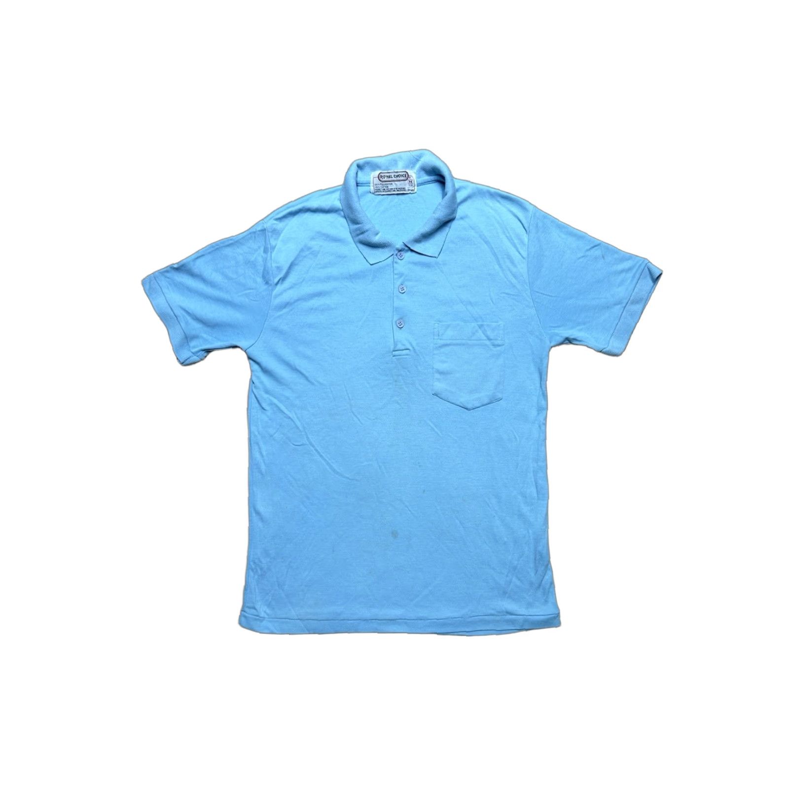 Vintage VINTAGE 80s short sleeve polo shirt light blue soft stained poly cotton medium Polo Shirt Men M Blue 80s Size US M / EU 48-50 / 2 - 1 Thumbnail