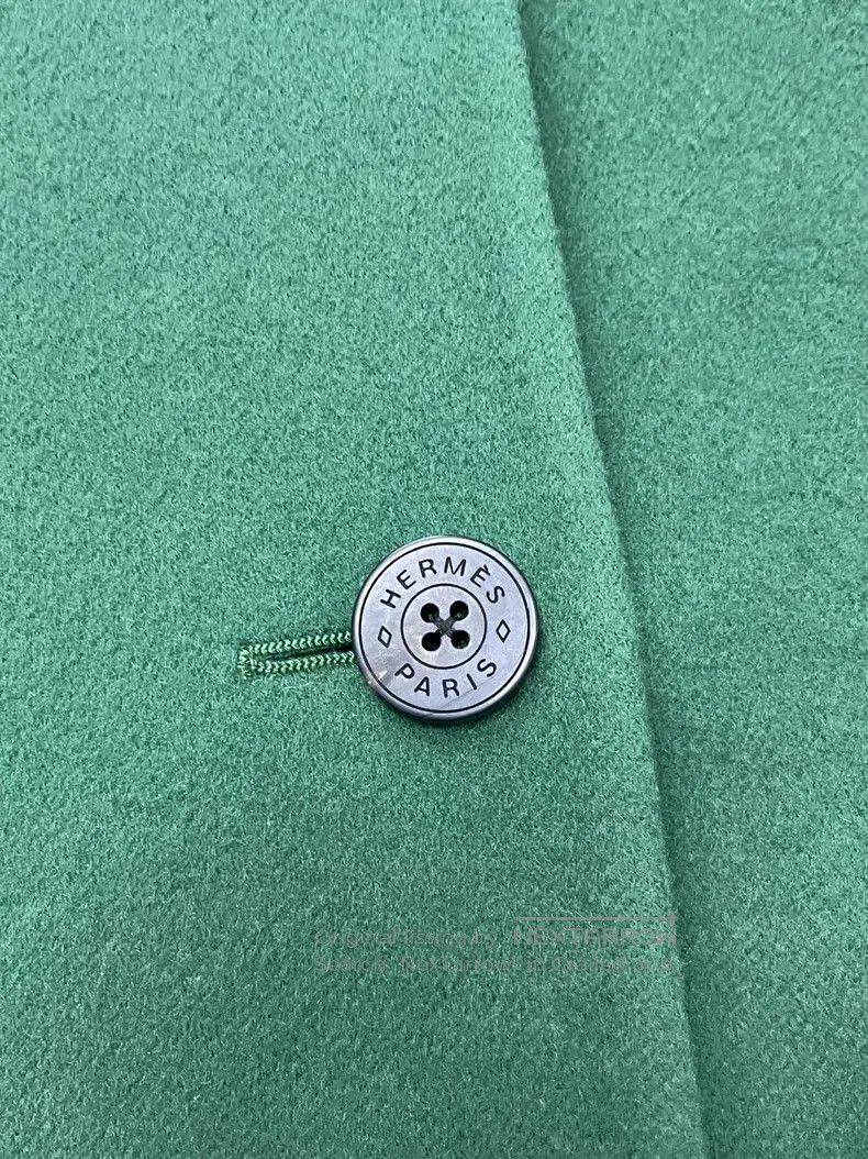 Hermes Hermes Green Double-sided Tied Cashmere Big Coat Size 4XL / US 24-26 - 2 Thumbnail