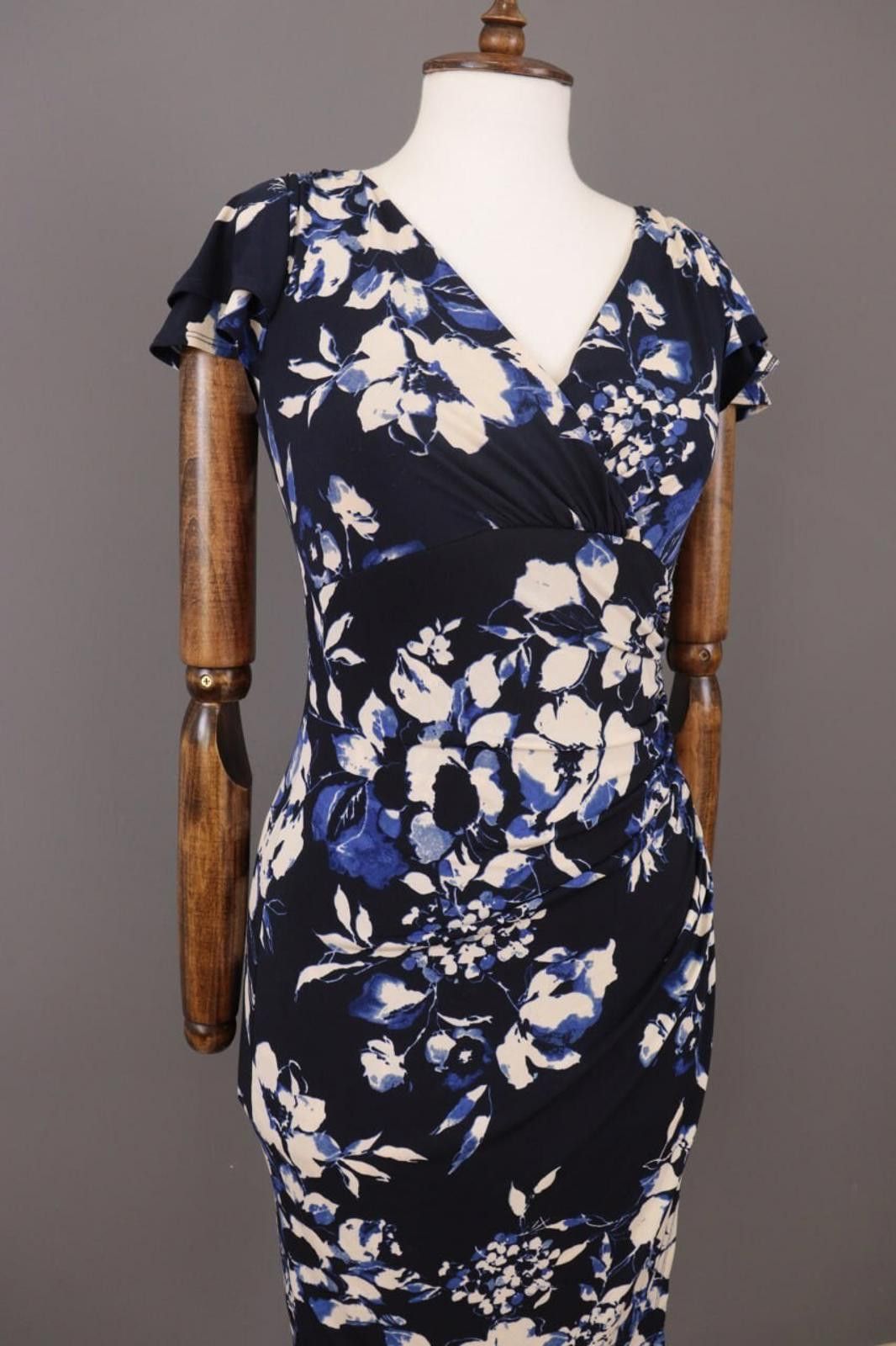 Lauren Ralph Lauren Ladies Ralph Lauren Blue Floral Evening Dress Size 15? Size M / US 6-8 / IT 42-44 - 6 Thumbnail