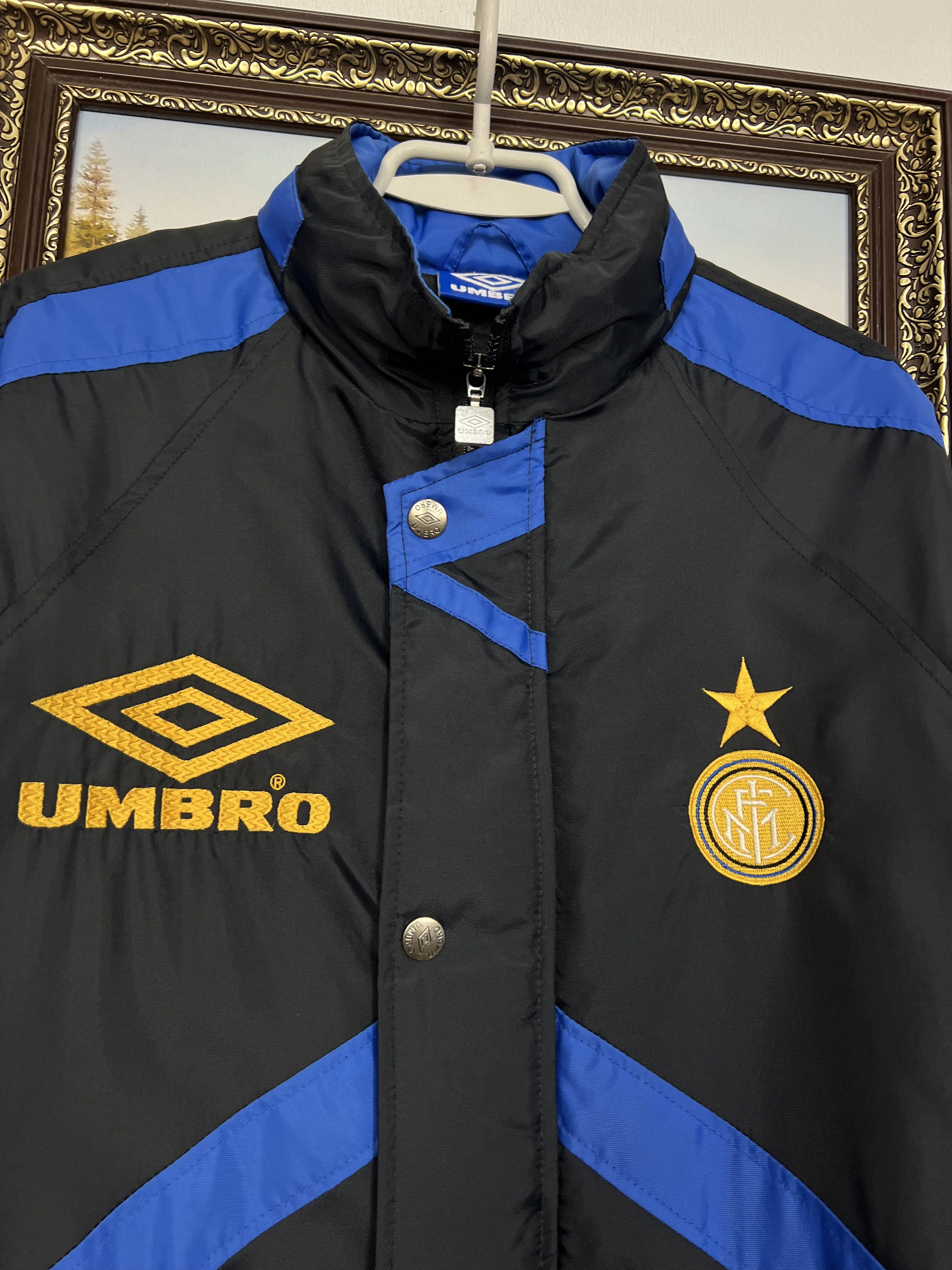 Umbro Vintage 90's Inter Milan Ronaldo Football Jacket Bench Coat Size US L / EU 52-54 / 3 - 3 Thumbnail