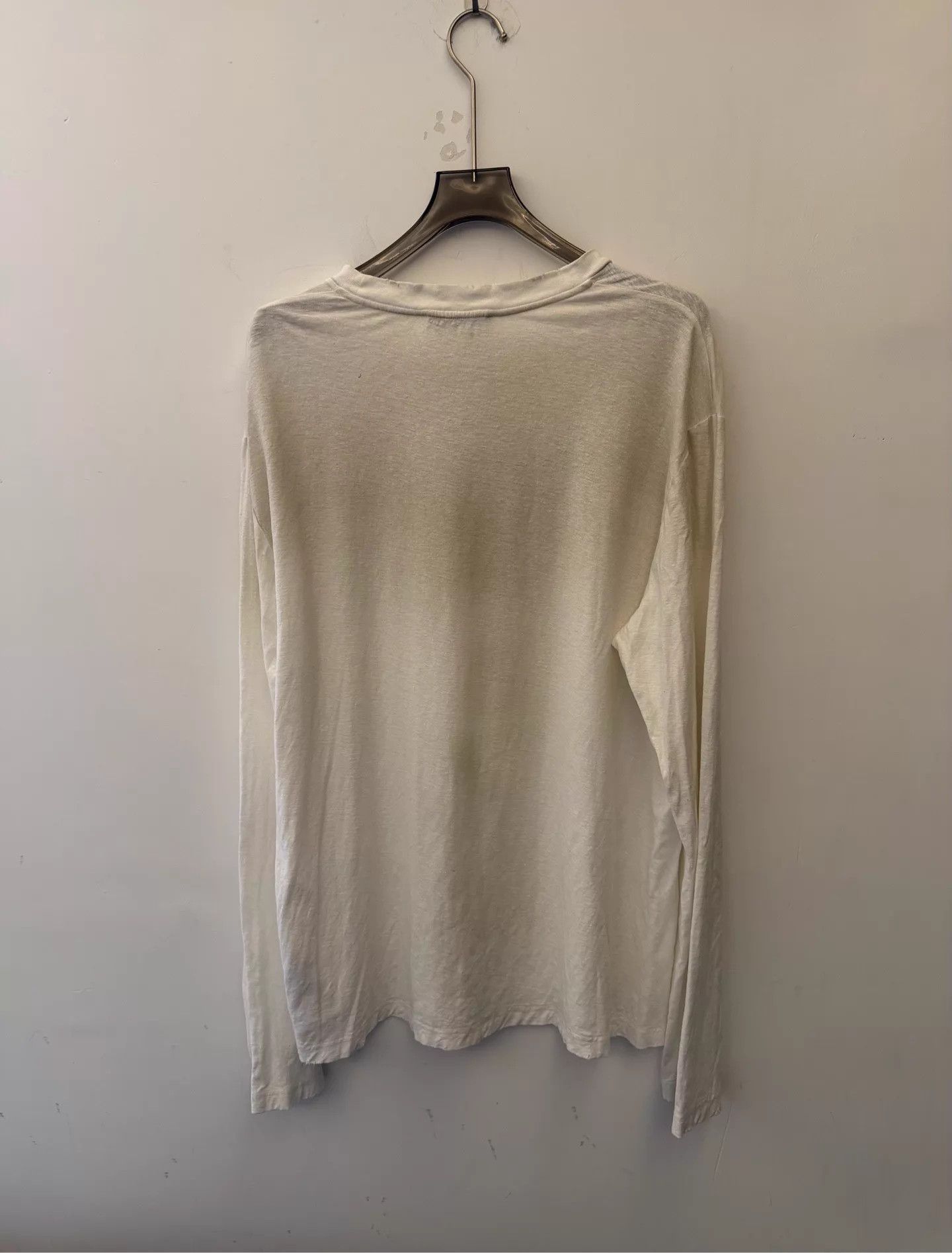 Acne Studios Acne SS23 1996 Distressed Logo Crew LS White Tee L Size L / US 10 / IT 46 - 2 Thumbnail