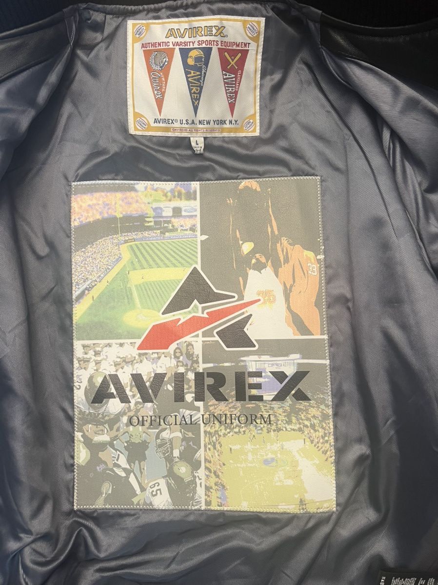 Avirex Avirex Black & White Leather Varsity Jacket Size US L / EU 52-54 / 3 - 6 Thumbnail