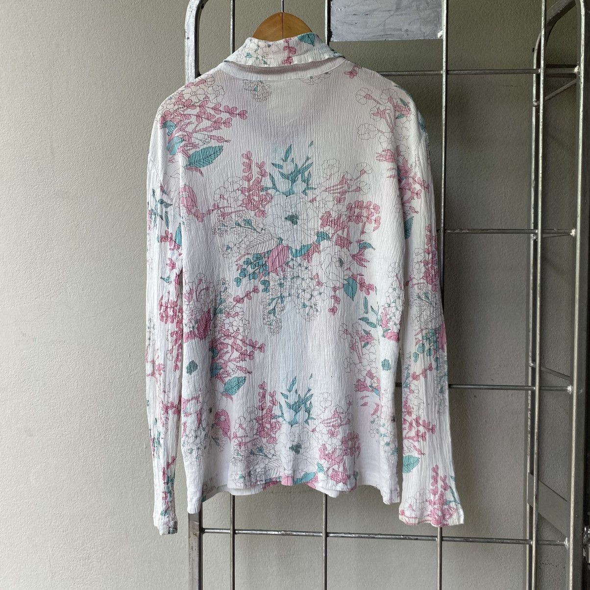 Tsumori Chisato Tsumori Chisato White Floral Print Long Sleeve Blouse Size XS / US 0-2 / IT 36-38 - 4 Thumbnail