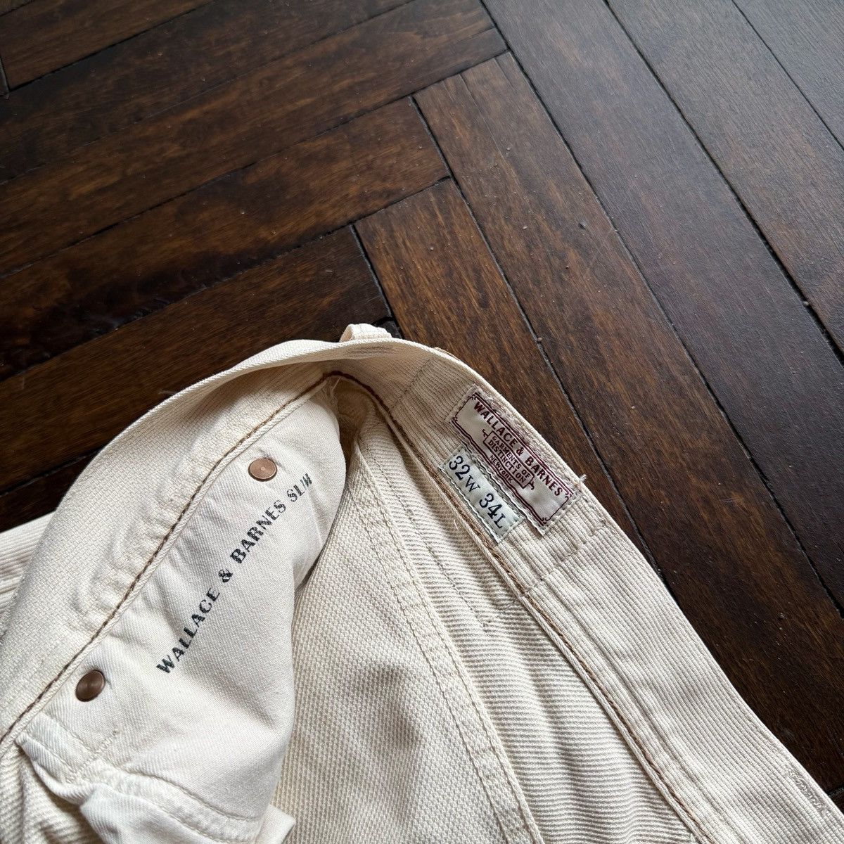 Wallace & Barnes J.Crew Wallace & Barnes Mens Slim Corduroy Pants Beige Jeans Size US 32 / EU 48 - 5 Thumbnail