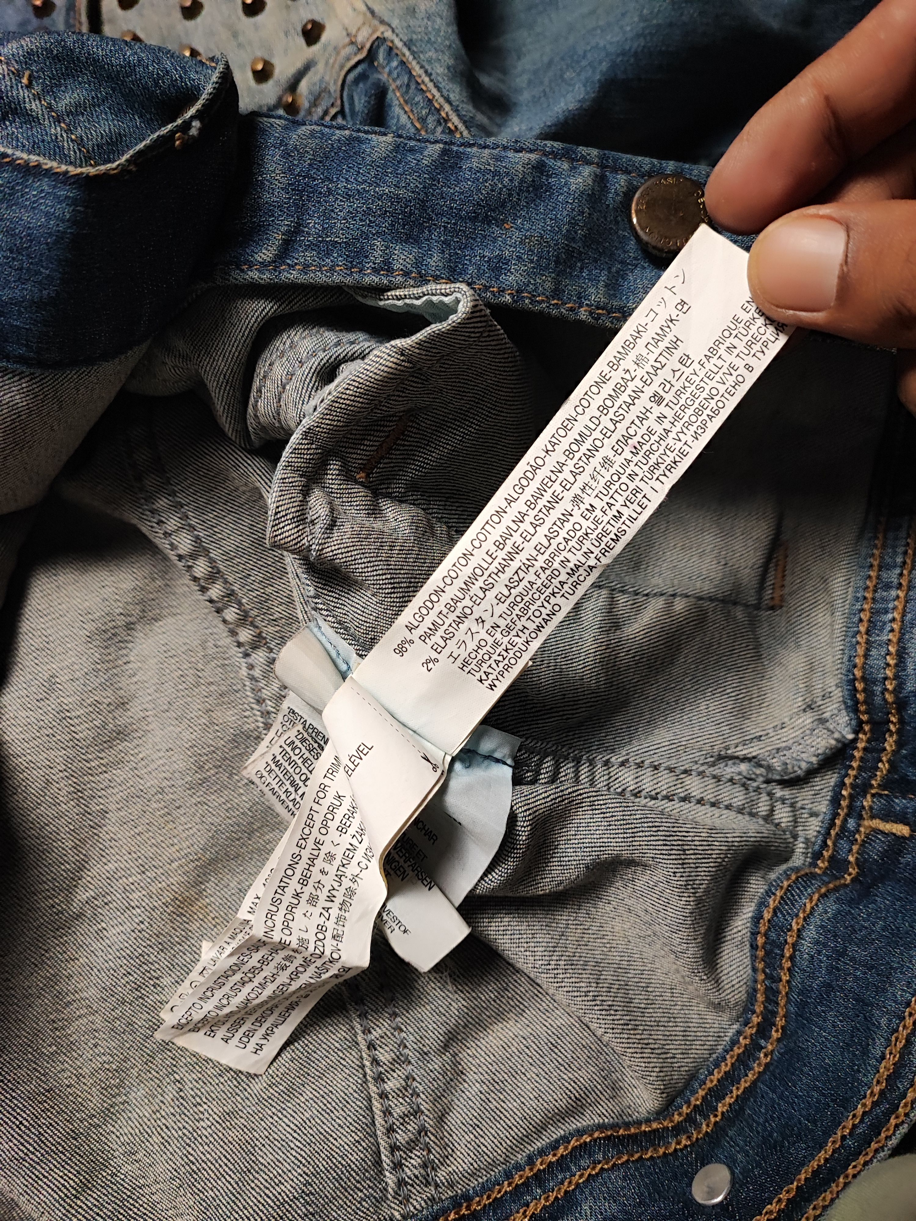 Zara Punk Denim Spike Jacket Boxy by Zara Size US XS / EU 42 / 0 - 13 Thumbnail