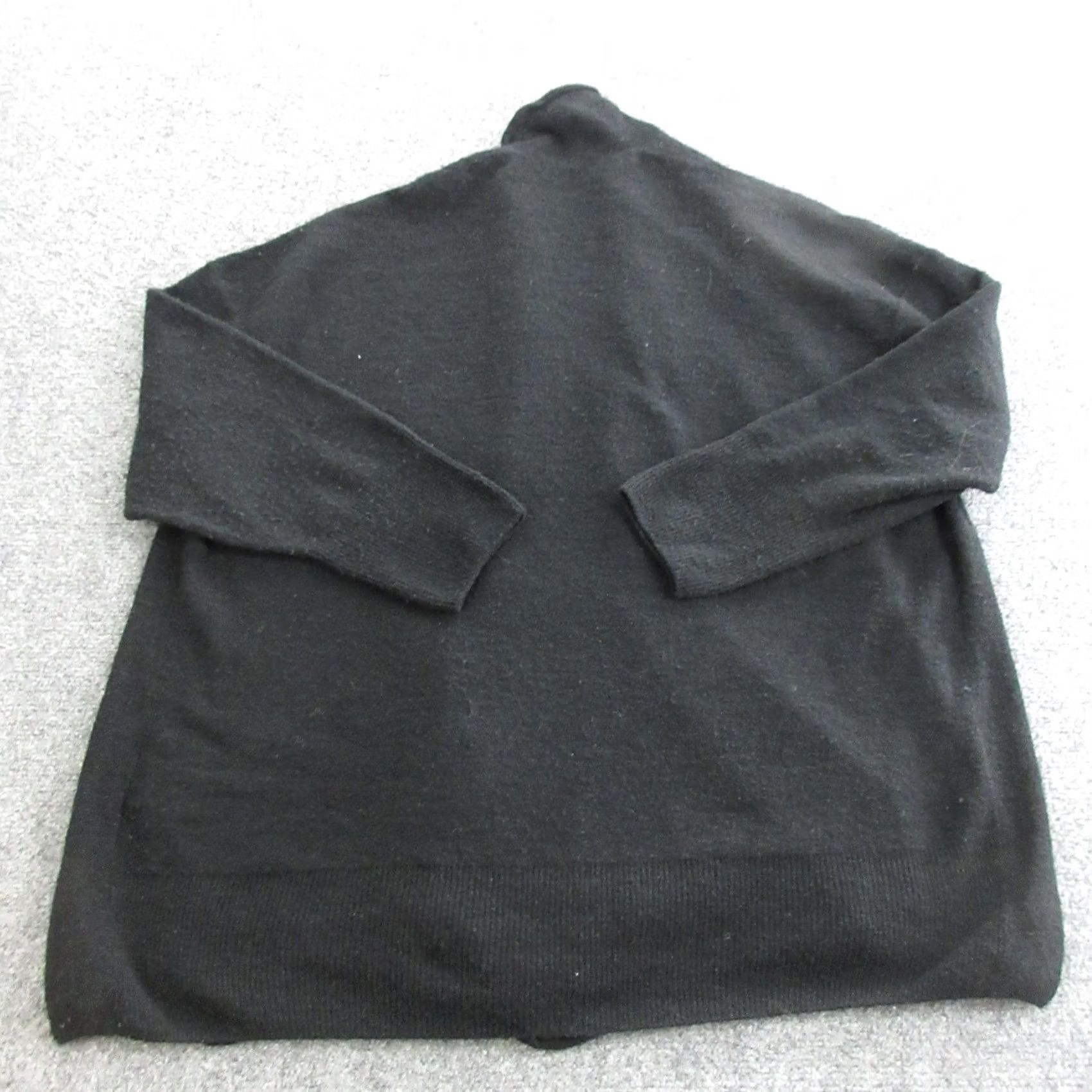 Pas de Calais Pas De Calais Cardigan Womens 34 Black Wool Open Front Knit V-Neck Sweater Size XXS / US 00 / IT 34 - 6 Thumbnail