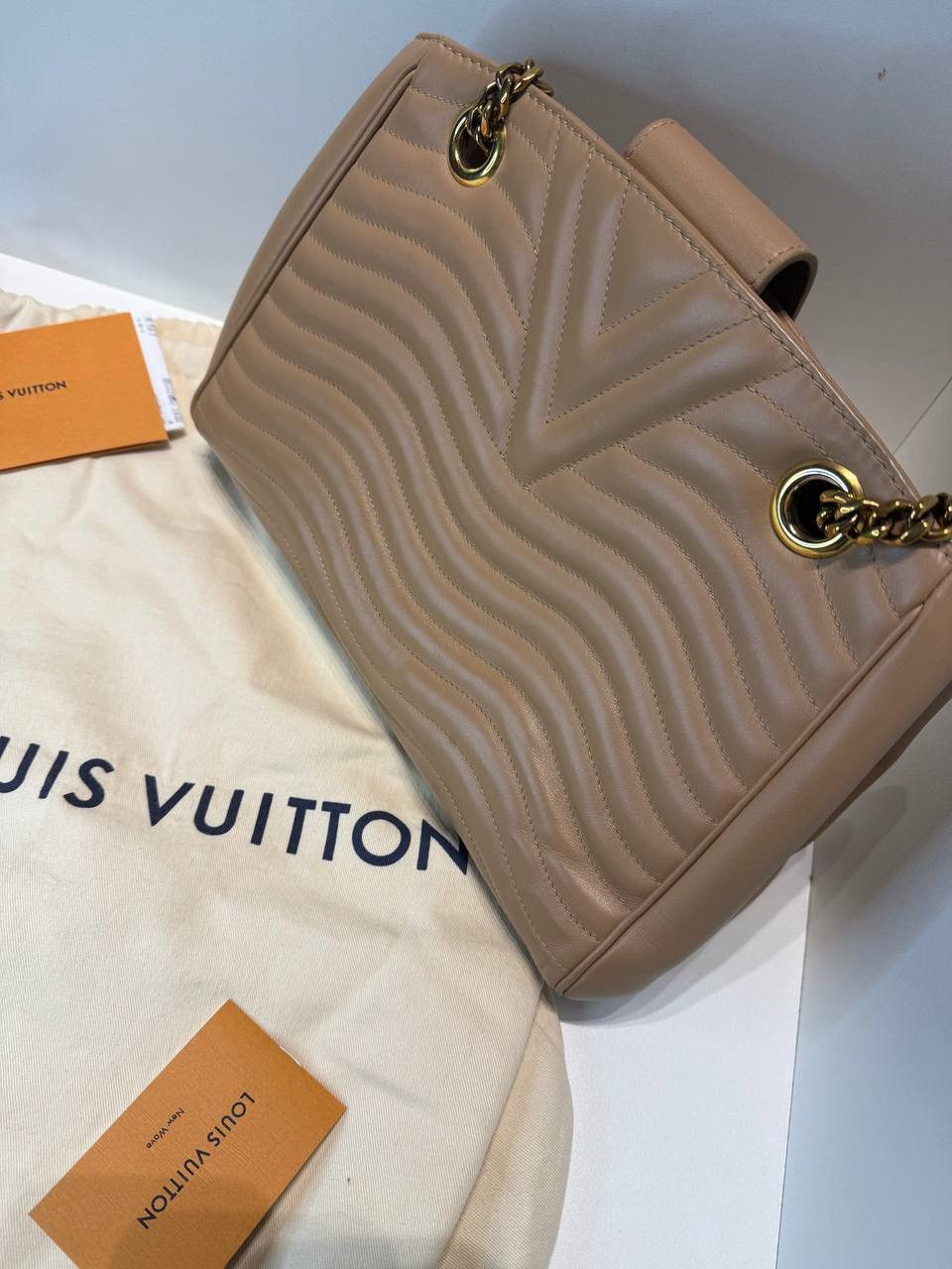 Louis Vuitton LOUIS VUITTON Calfskin New Wave Chain Tote In Noisette Size ONE SIZE - 3 Thumbnail