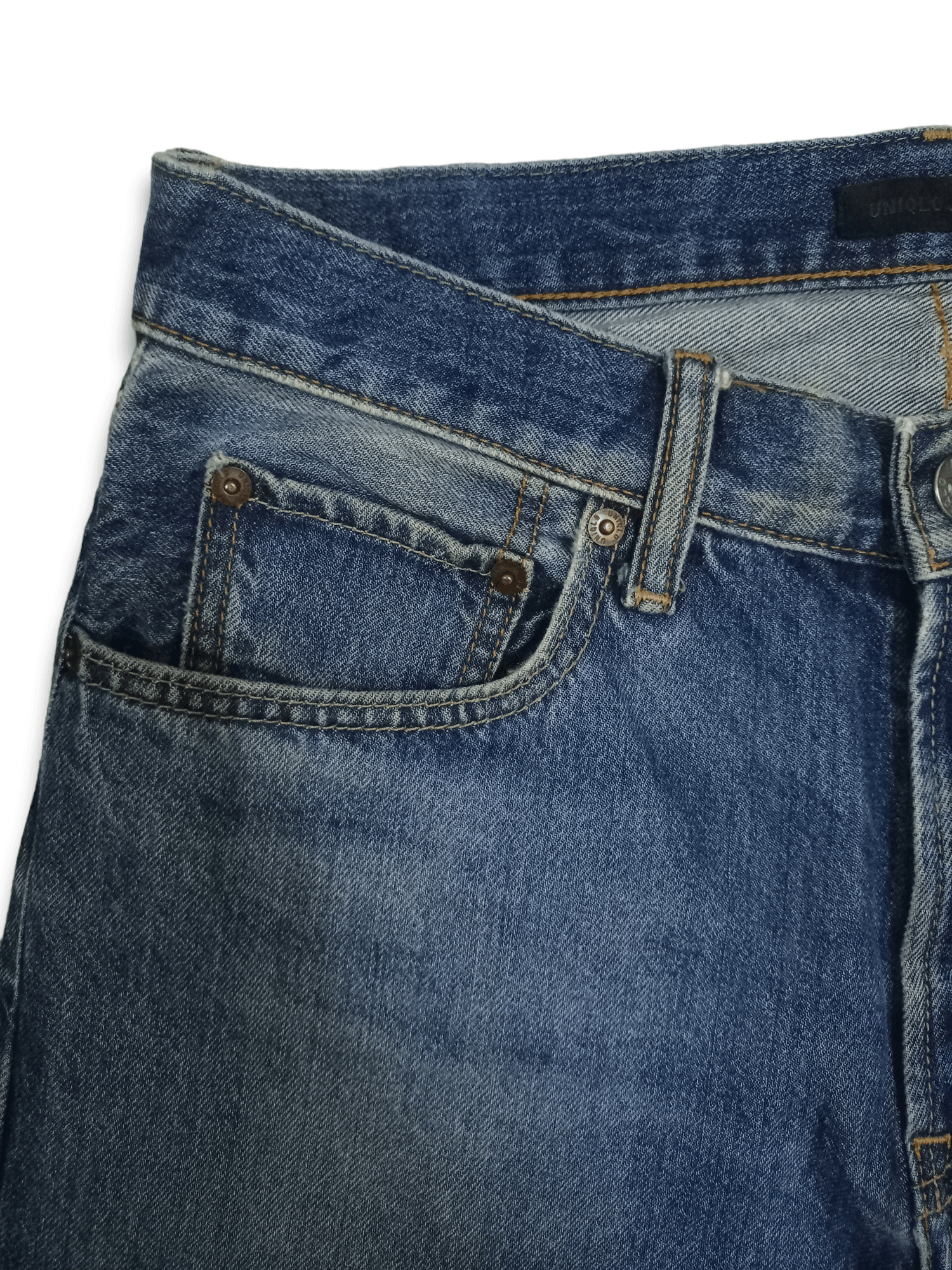 Japanese Brand Vintage Japanese Uniqlo Blue Wash Distressed Loose Jeans Size US 31 - 4 Thumbnail