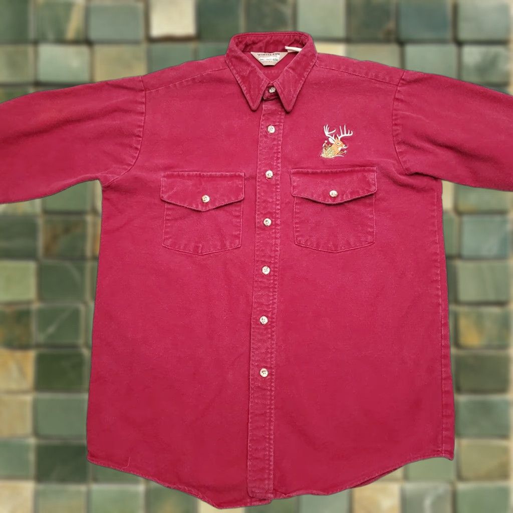 Vintage VINTAGE Winter Run Shirt Mens M Maroon Chamois Outdoor Flannel Cabin Casual Size US M / EU 48-50 / 2 - 1 Thumbnail