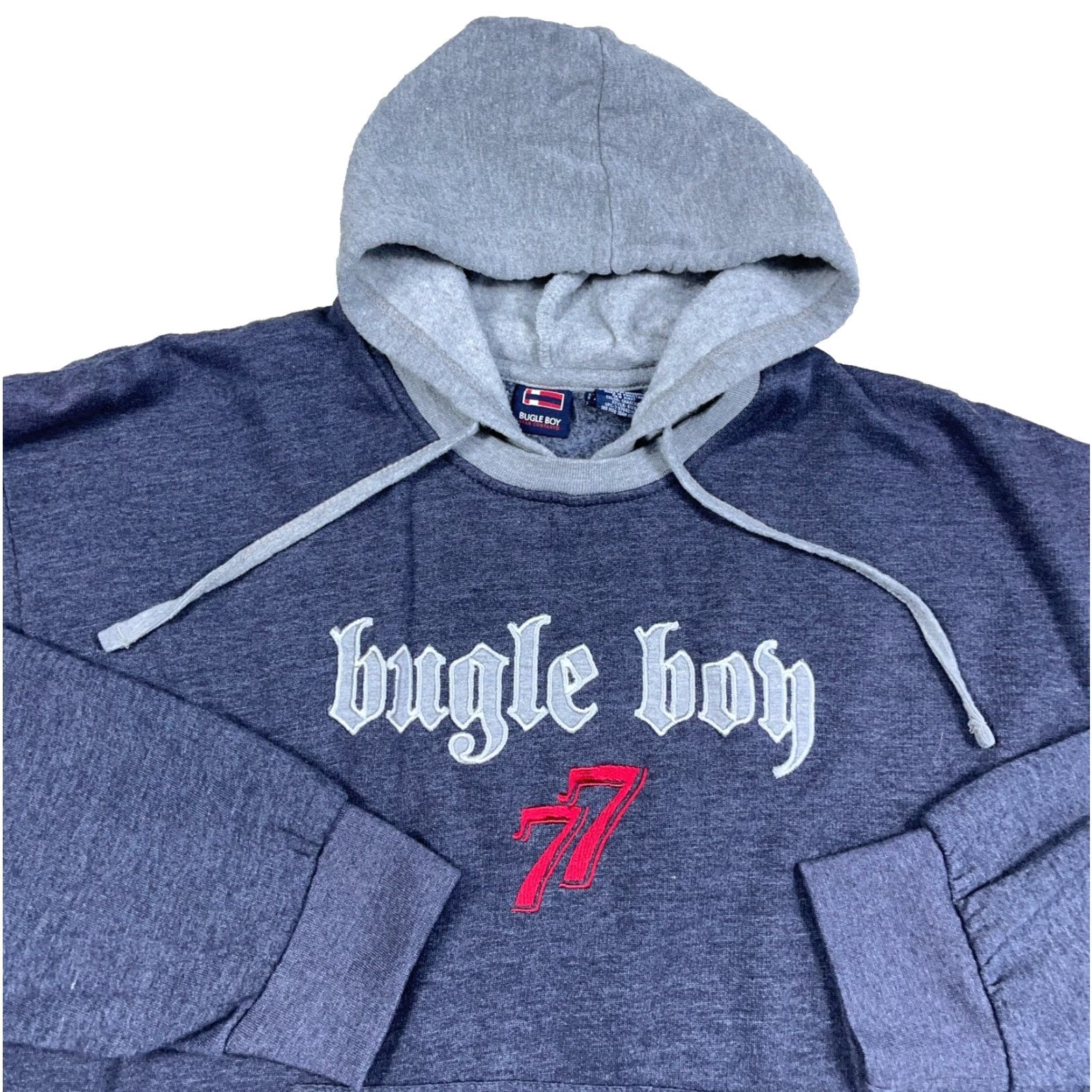 Bugle Boy VINTAGE Bugle Boy Hoodie Men XL Gray Sweatshirt 90s Y2K Logo Embroidered Pockets Graphic Print Hooded Crew Neck Size US XL / EU 56 / 4 - 2 Thumbnail