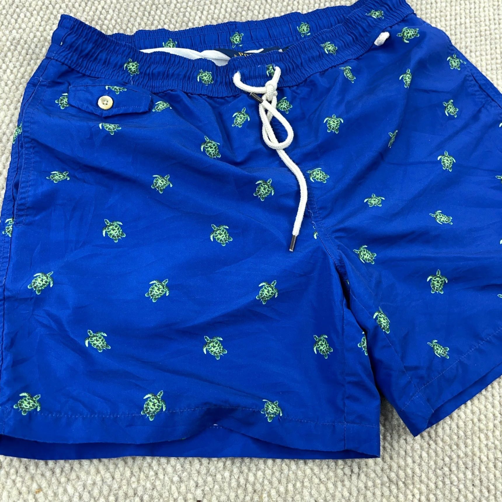 Polo Ralph Lauren Polo Ralph Lauren Swim Trunks Men Medium Blue Turtle Print Board Shorts M Blue Logo American Classic 90s Mens Size US M / EU 48-50 / 2 - 4 Thumbnail