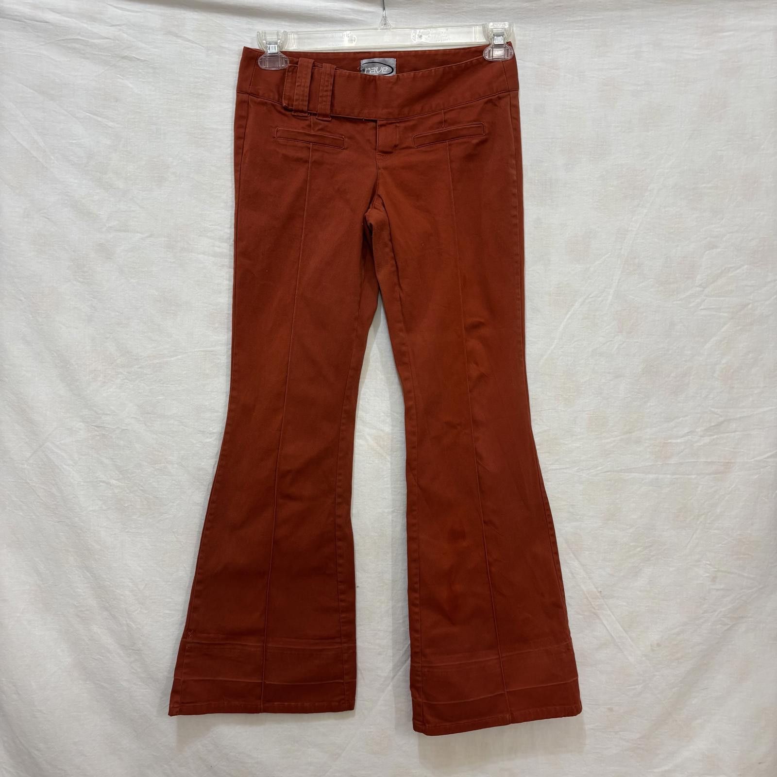 Revenge Y2K low-rise flared bareback burnt orange pants sz 5 Size 30" / US 8 / IT 44 - 1 Thumbnail