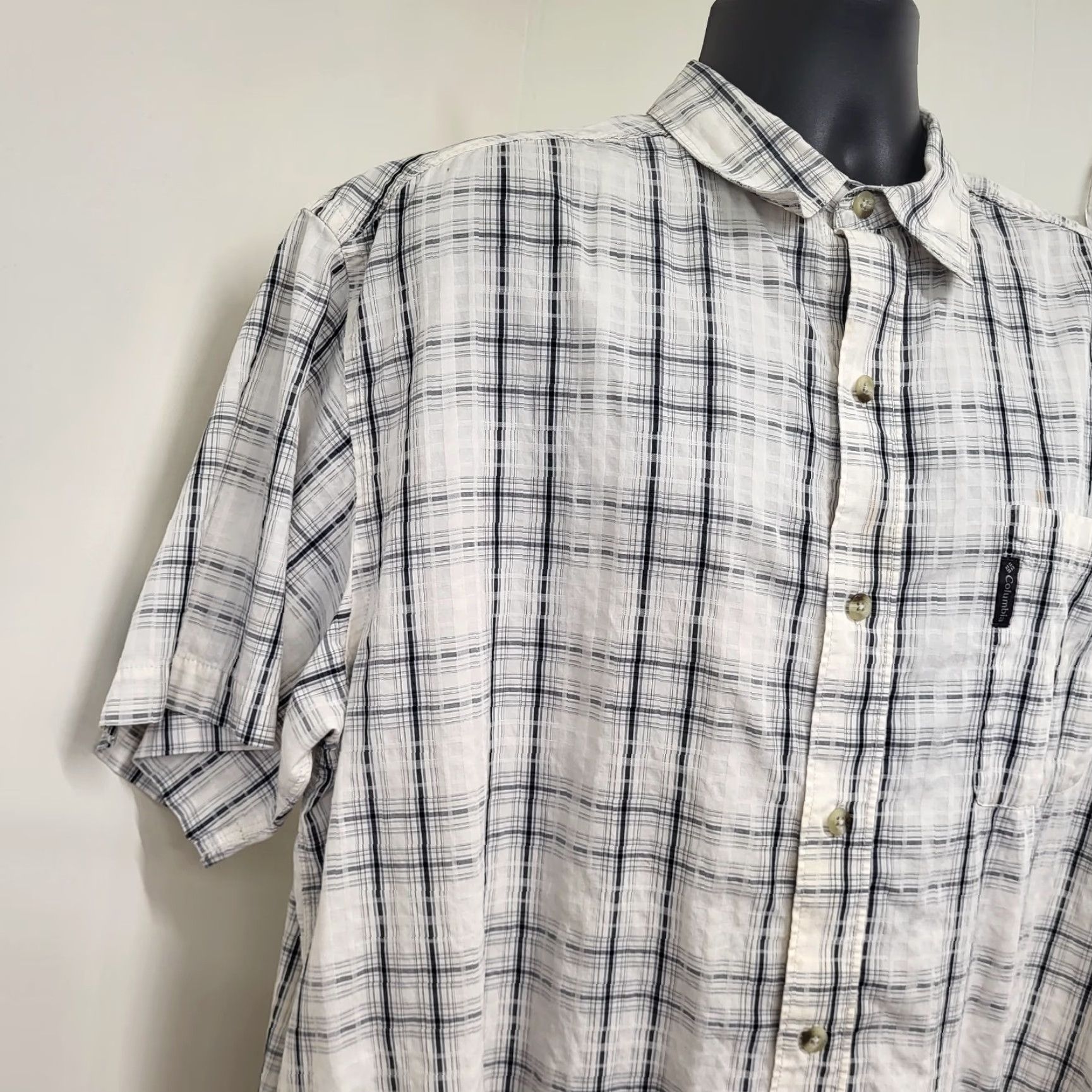 Vintage Columbia Shirt Men's XXL White Tartan Plaid Short Sleeve Button-Up Outdoor Casual Shirt Womens? Size US XXL / EU 58 / 5 - 3 Thumbnail