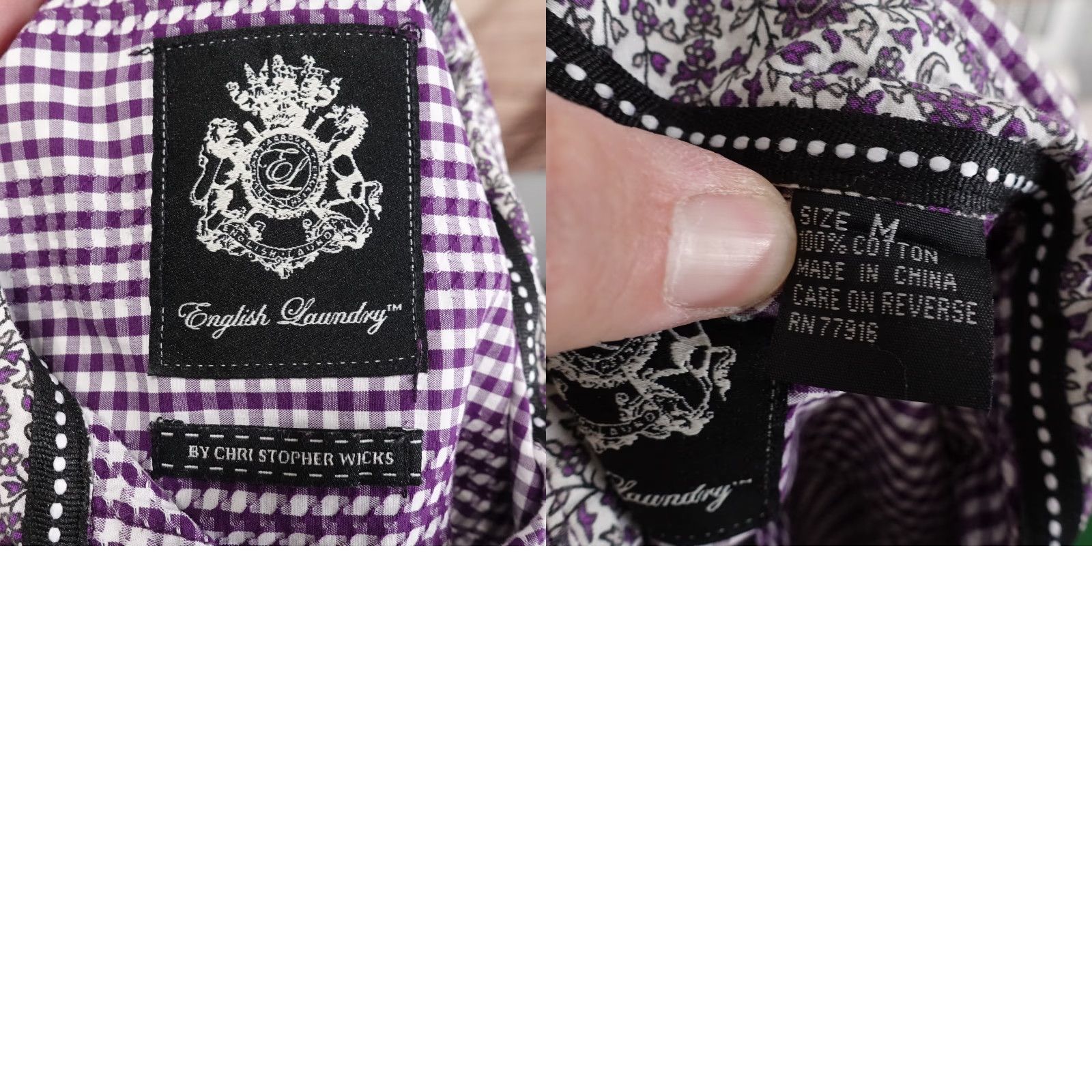 English Laundry English Laundry unisex adult long sleeve check button-up shirt size M purple casual formal workwear 2020s Size US M / EU 48-50 / 2 - 8 Thumbnail