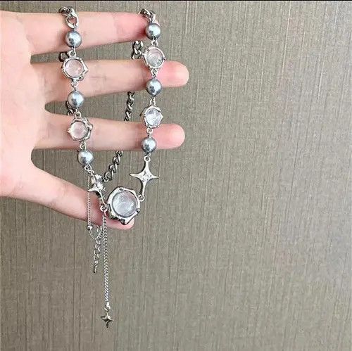 Jewelry Star Geometric Crystal Ball Chain Necklace Size ONE SIZE - 4 Thumbnail