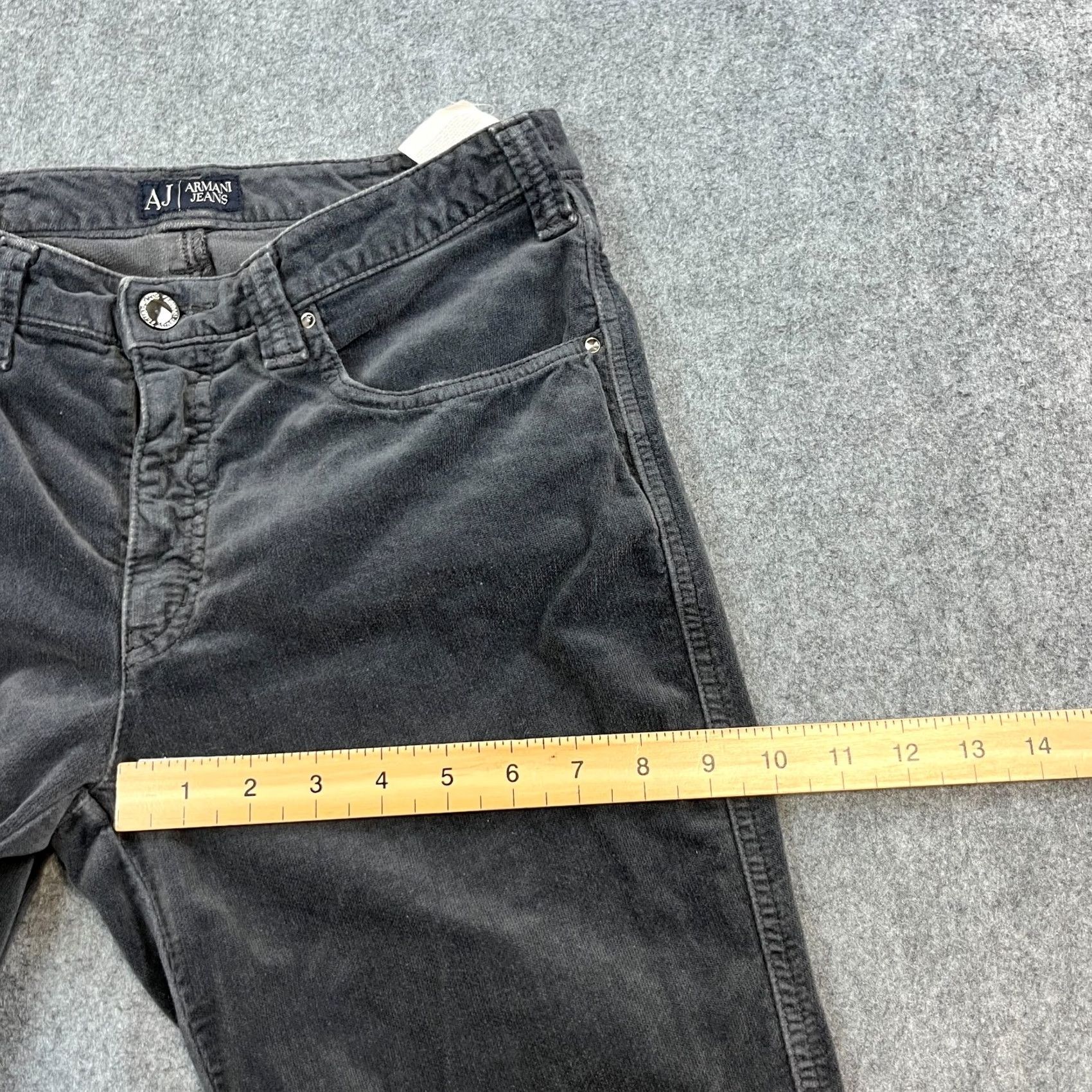 Vintage Armani Jeans Jeans Slim Moleskin 30 30 UK 10 Charcoal Grey Vintage Womens Slim Fit 30 In Inside Leg 30in 5-Pocket Size 32" / US 10 / IT 46 - 5 Thumbnail