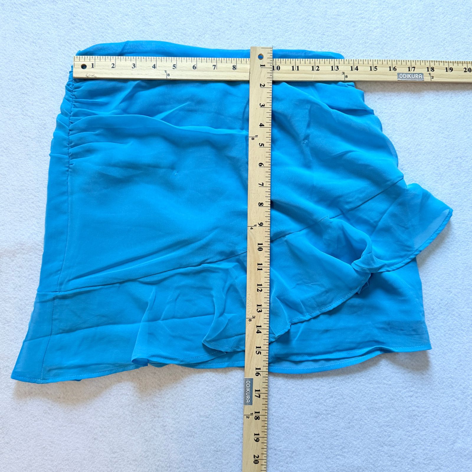 Mango y2K Mango Turquoise Mini Flutter skirt in Blue Size 27" / US 4 / IT 40 - 7 Thumbnail