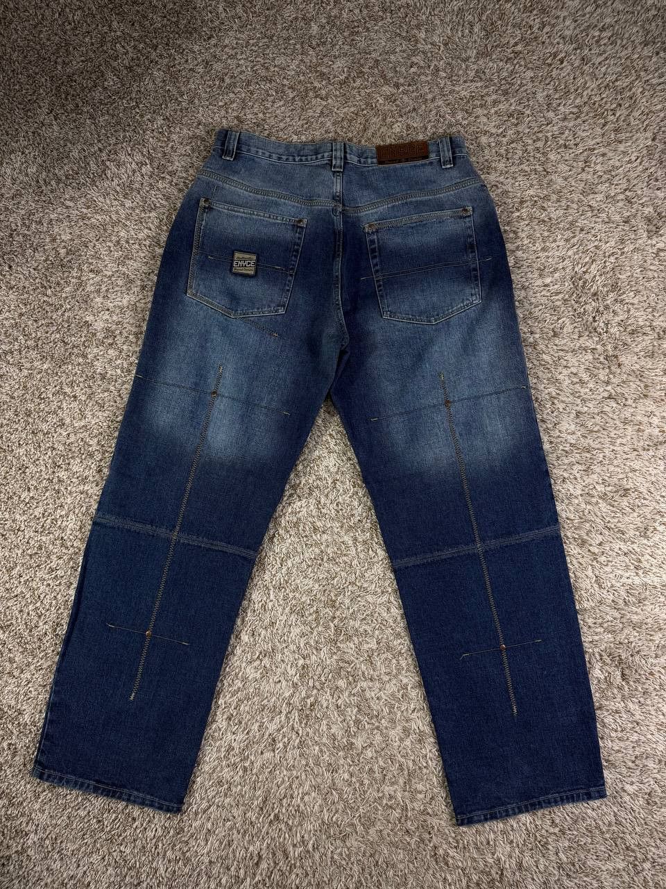 Enyce ENYCE Baggy Jeans Y2K Hip Hop Panel Seam Faded Denim Size US 36 / EU 52 - 12 Thumbnail