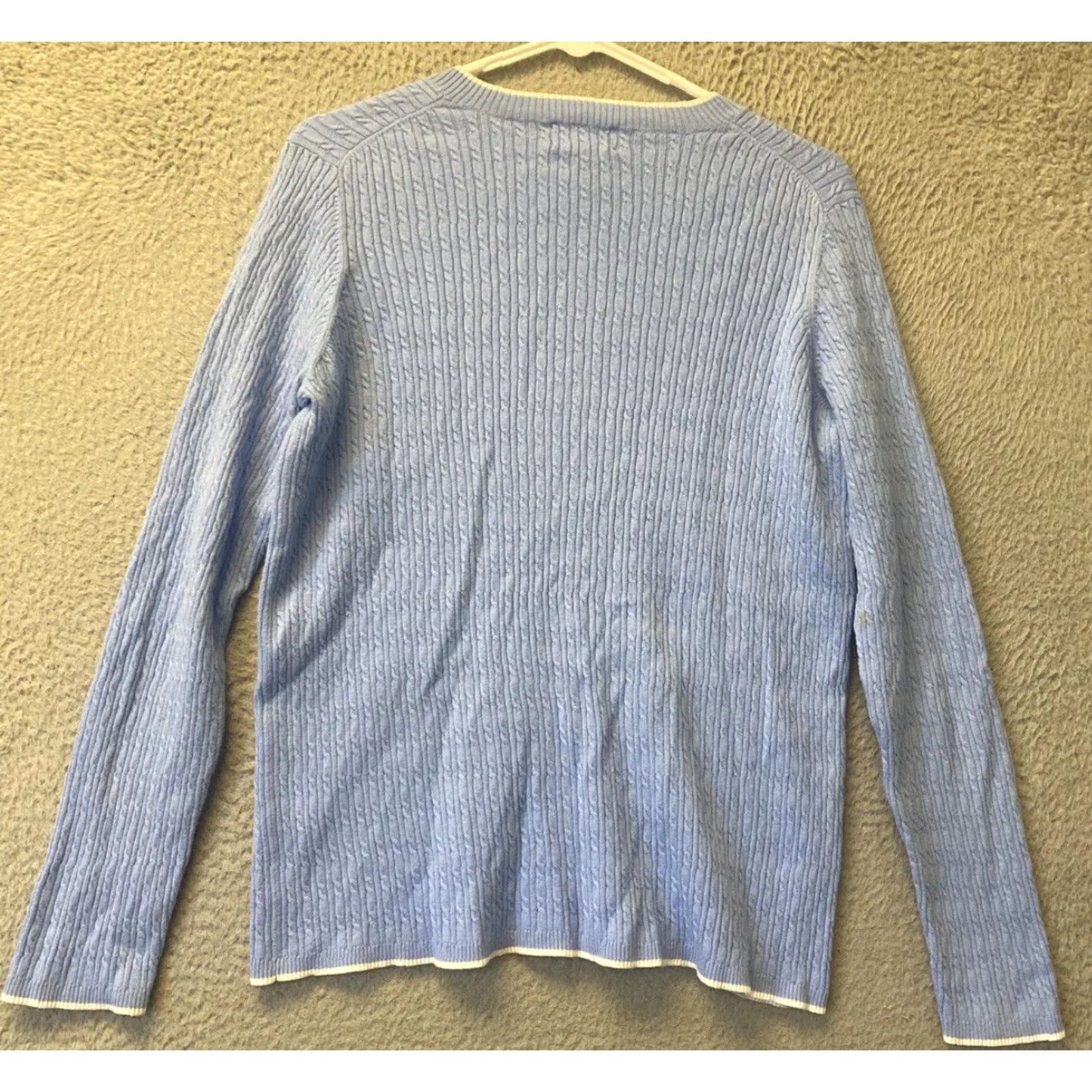 Brooks Brothers Brooks Brothers Women's Sweater Pullover V-Neck Long Sleeve Cashmere Cotton Nylon L Blue Casual Winter Size L / US 10 / IT 46 - 6 Thumbnail