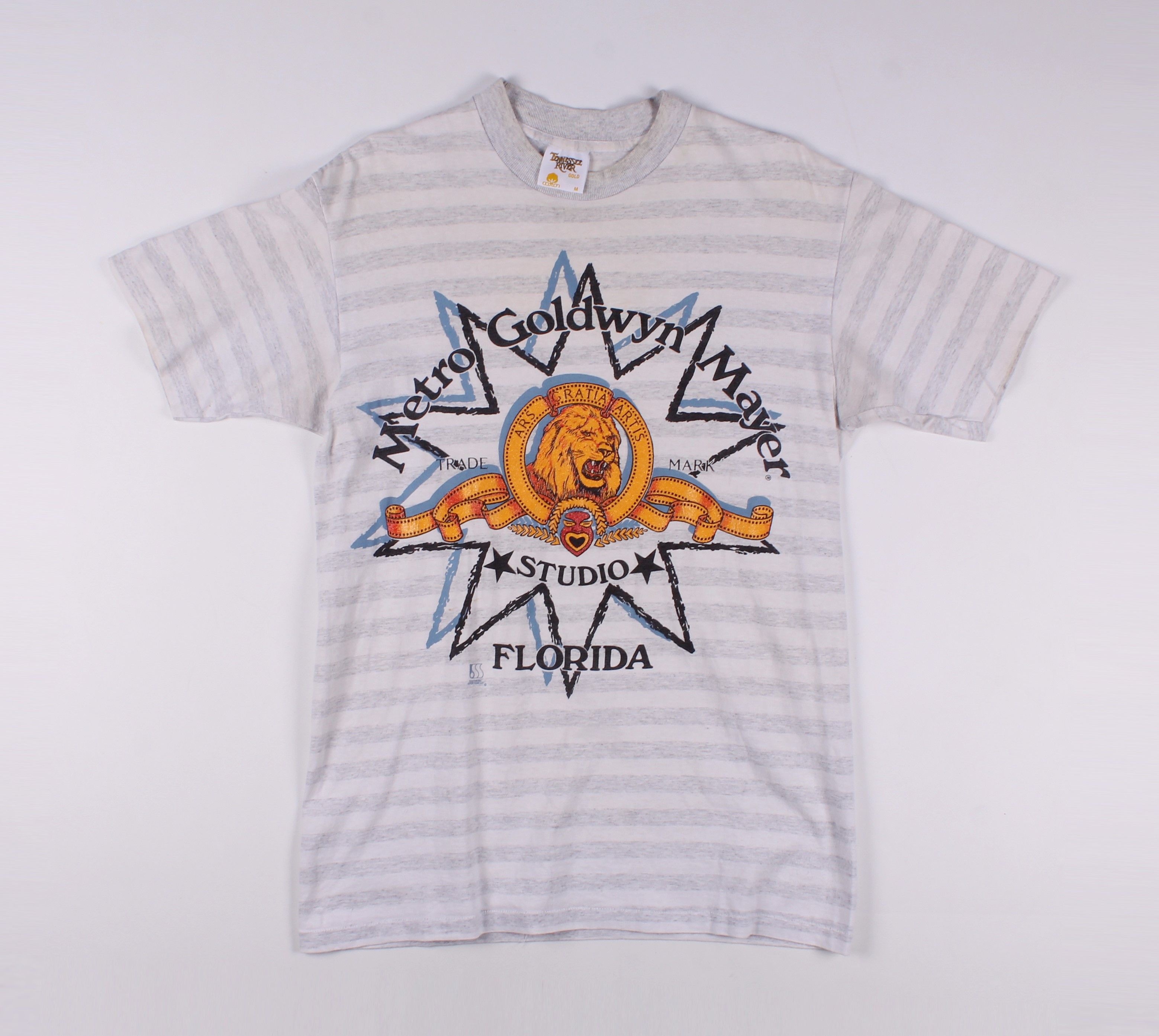 Vintage Vintage Metro Goldwyn Mayer Striped Big Logo Tee Size US M / EU 48-50 / 2 - 1 Thumbnail