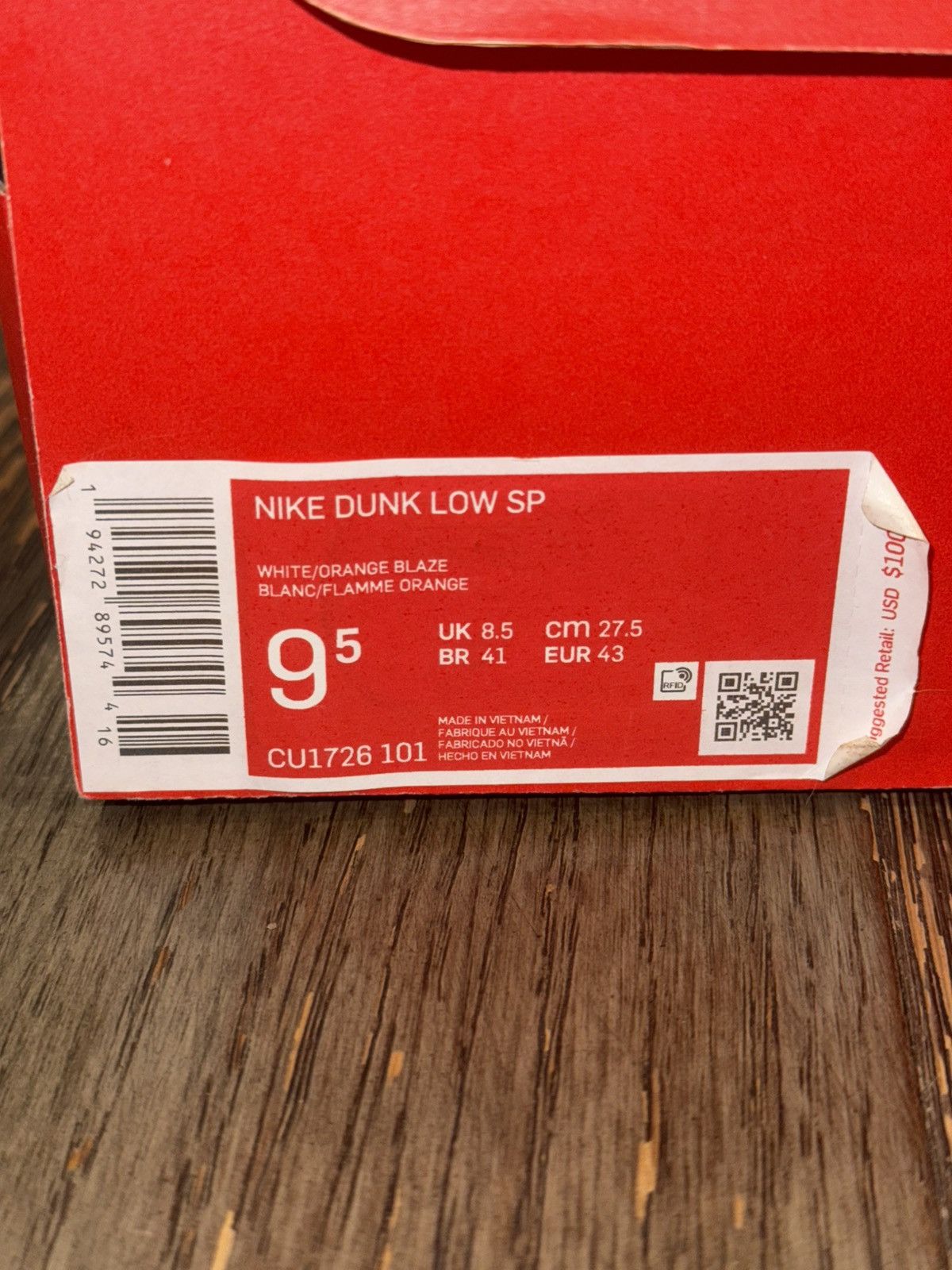 Nike Nike Dunk Low Syracuse Orange Size US 9.5 / EU 42-43 - 4 Thumbnail