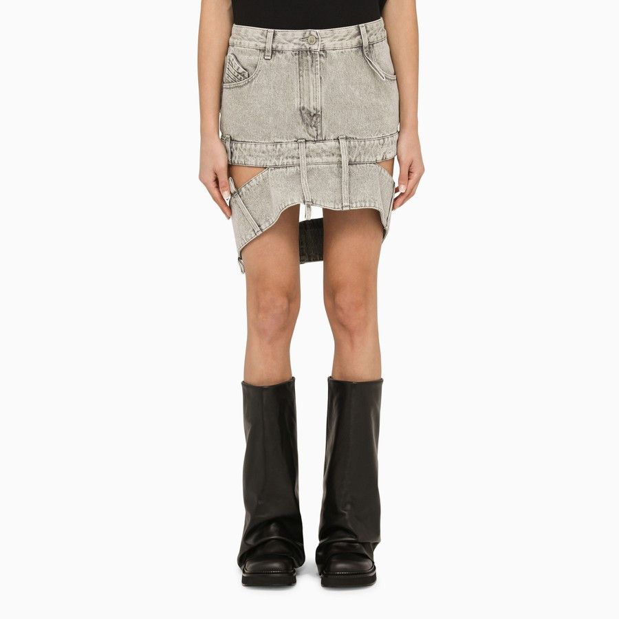 The Attico o1d2blof1024 Denim Mini Skirt in Light Grey Size 27" / US 4 / IT 40 - 1 Thumbnail