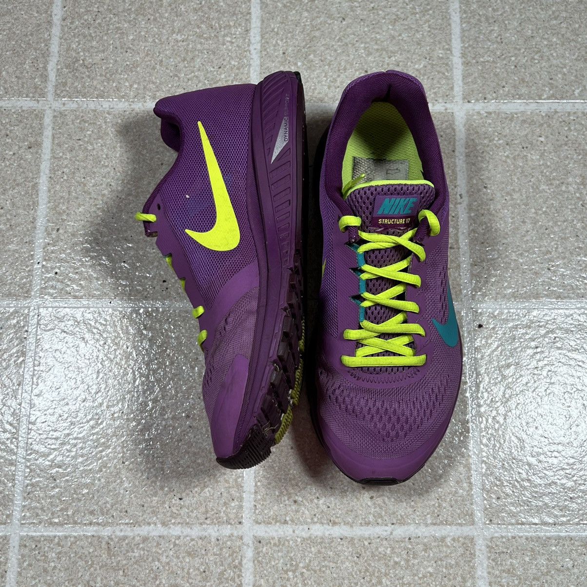 Nike Nike Women's Zoom Structure 17 Running Shoes Purple Yellow Size US 6.5 / EU 39-40 - 3 Thumbnail