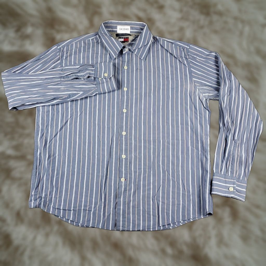 Tommy Hilfiger Tommy Hilfiger Shirt Mens XL Blue Striped Button-Up Long Sleeve Casual Formal Workwear Classic Colorful Preppy Mens Size US XL / EU 56 / 4 - 1 Thumbnail