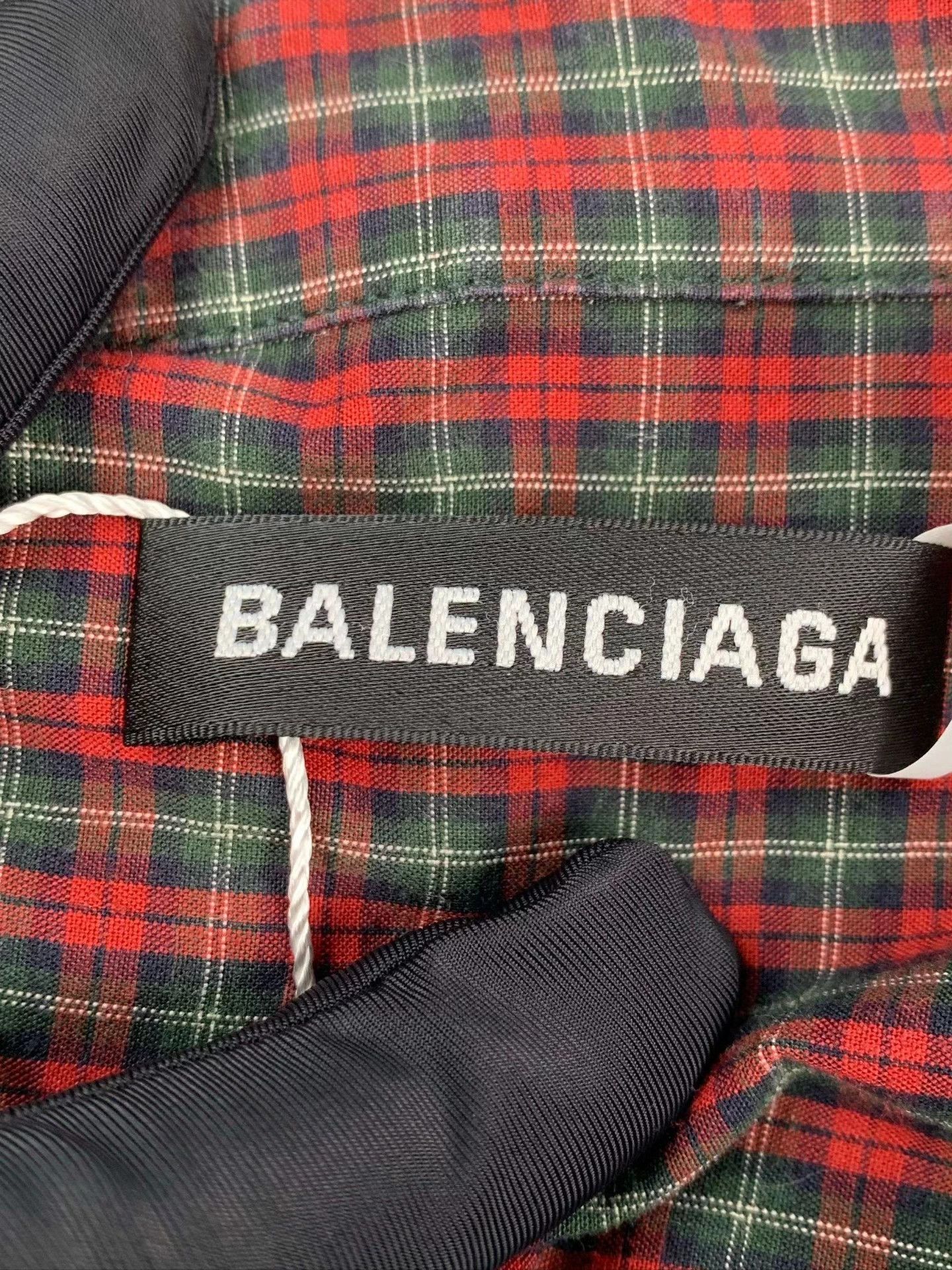 Balenciaga Balenciaga Check Shirt B Logo Red & Green 41 Size US L / EU 52-54 / 3 - 3 Thumbnail