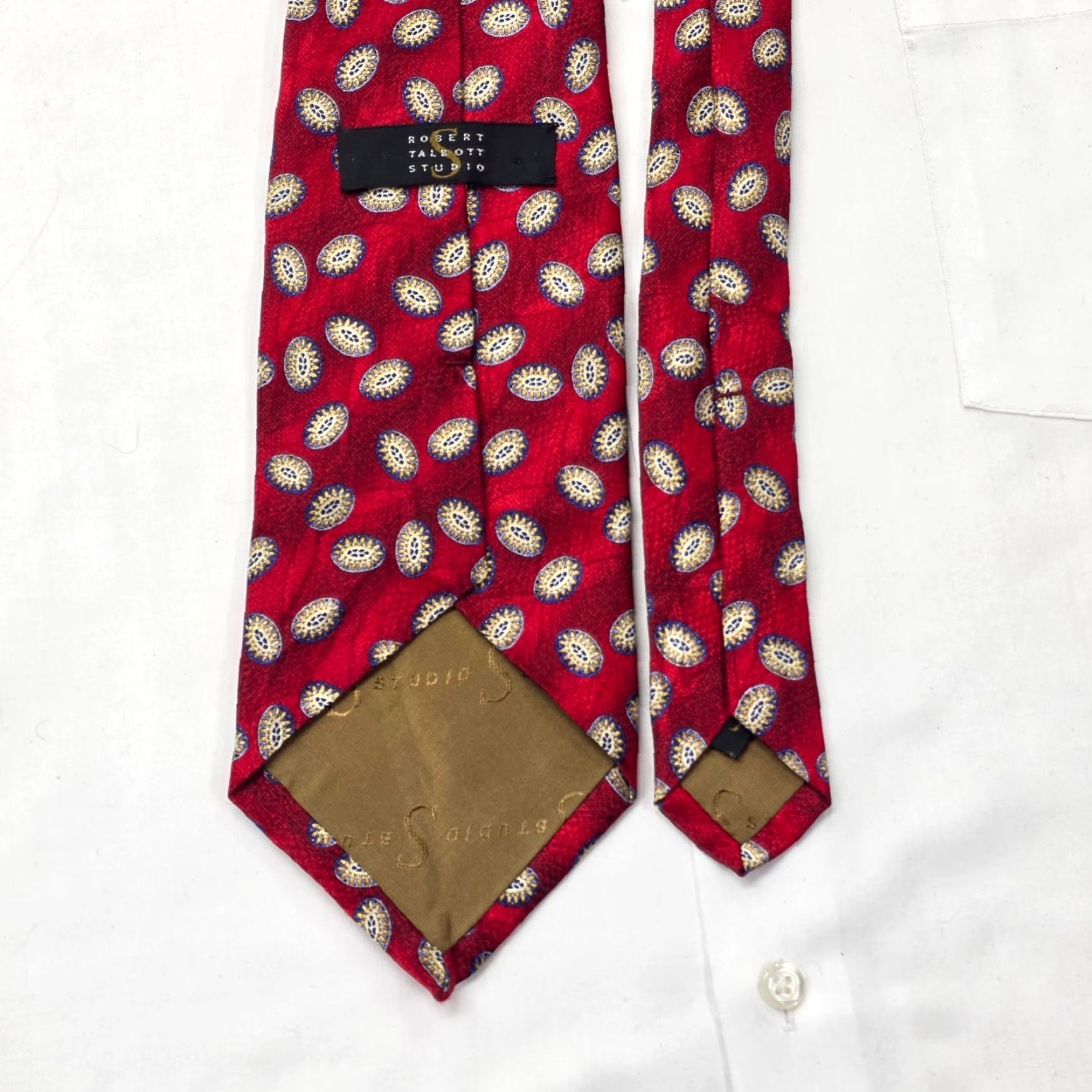 Robert Talbott Robert Talbott Studio Necktie Mens Red Geometric Silk Tie Designer USA Size ONE SIZE - 4 Thumbnail