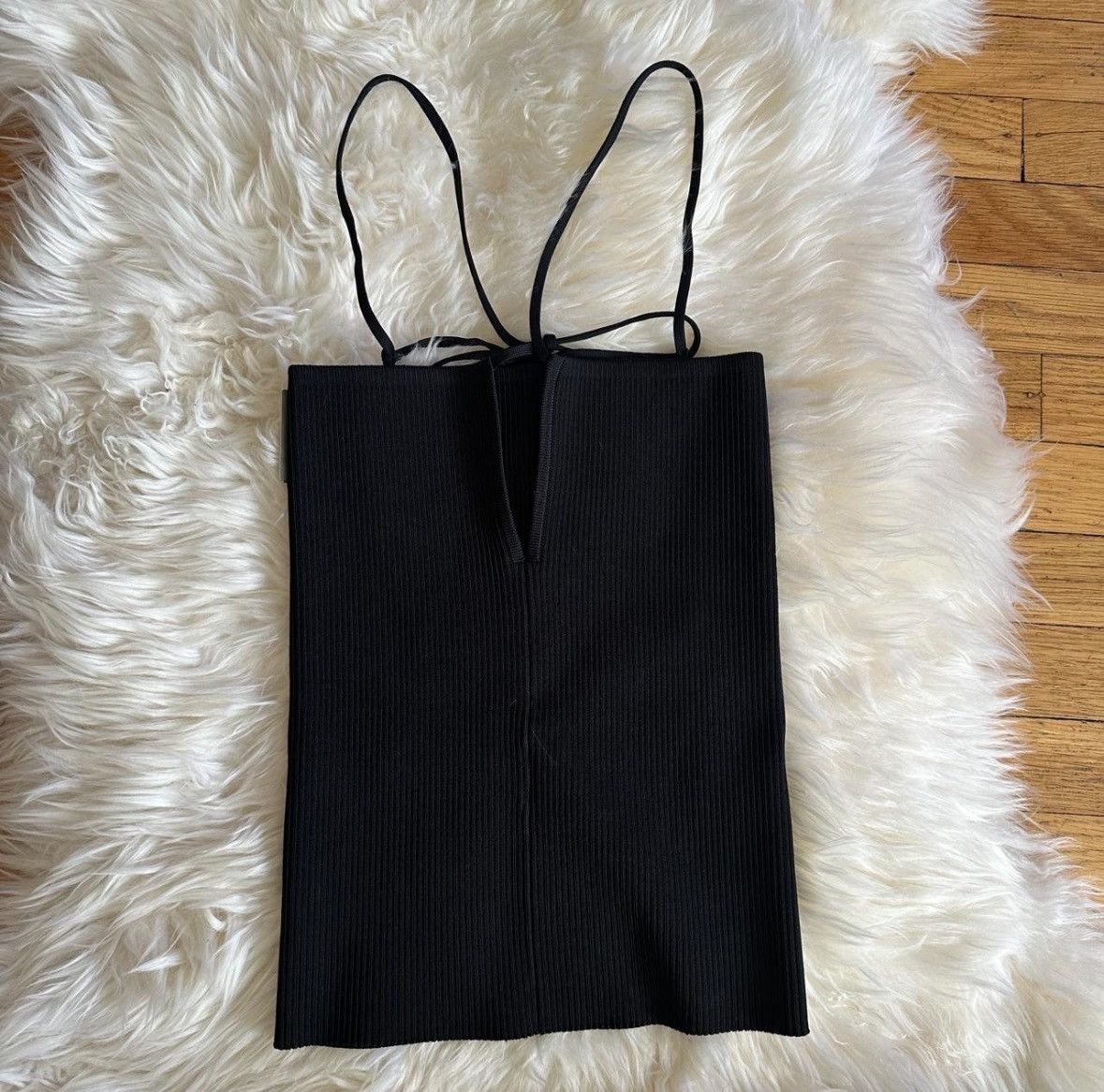 Peter Do peter do black tie strap ribbed reversible tank top large Size L / US 10 / IT 46 - 2 Thumbnail