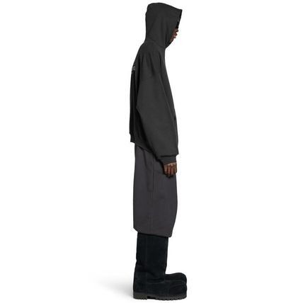 Balenciaga o1w1db10226 Activewear Hoodie Oversized in Black Size US XL / EU 56 / 4 - 4 Thumbnail