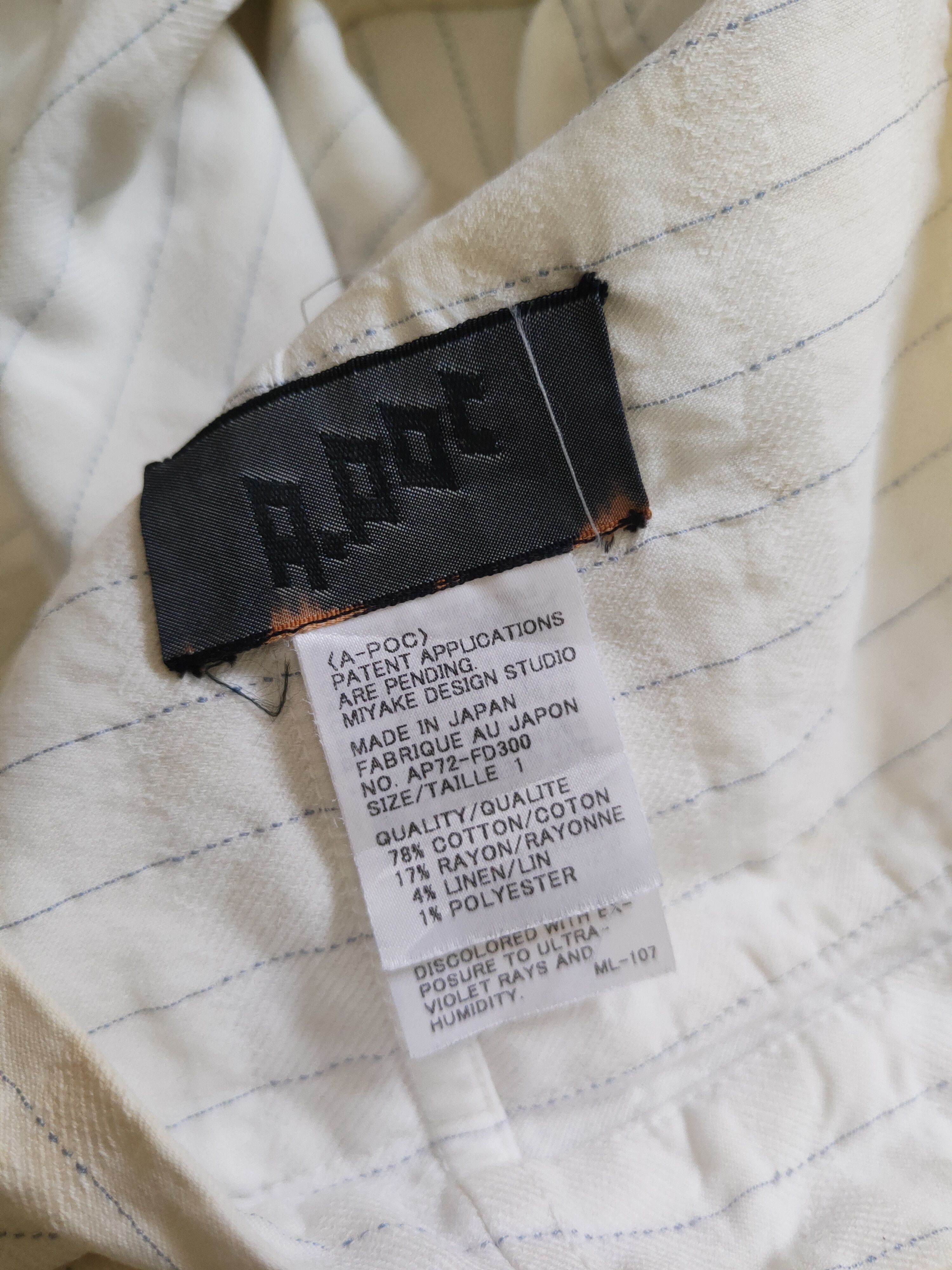 Issey Miyake DL Issey Miyake A-Poc stripe White jacket Blazers #S2492 Size US M / EU 48-50 / 2 - 13 Thumbnail